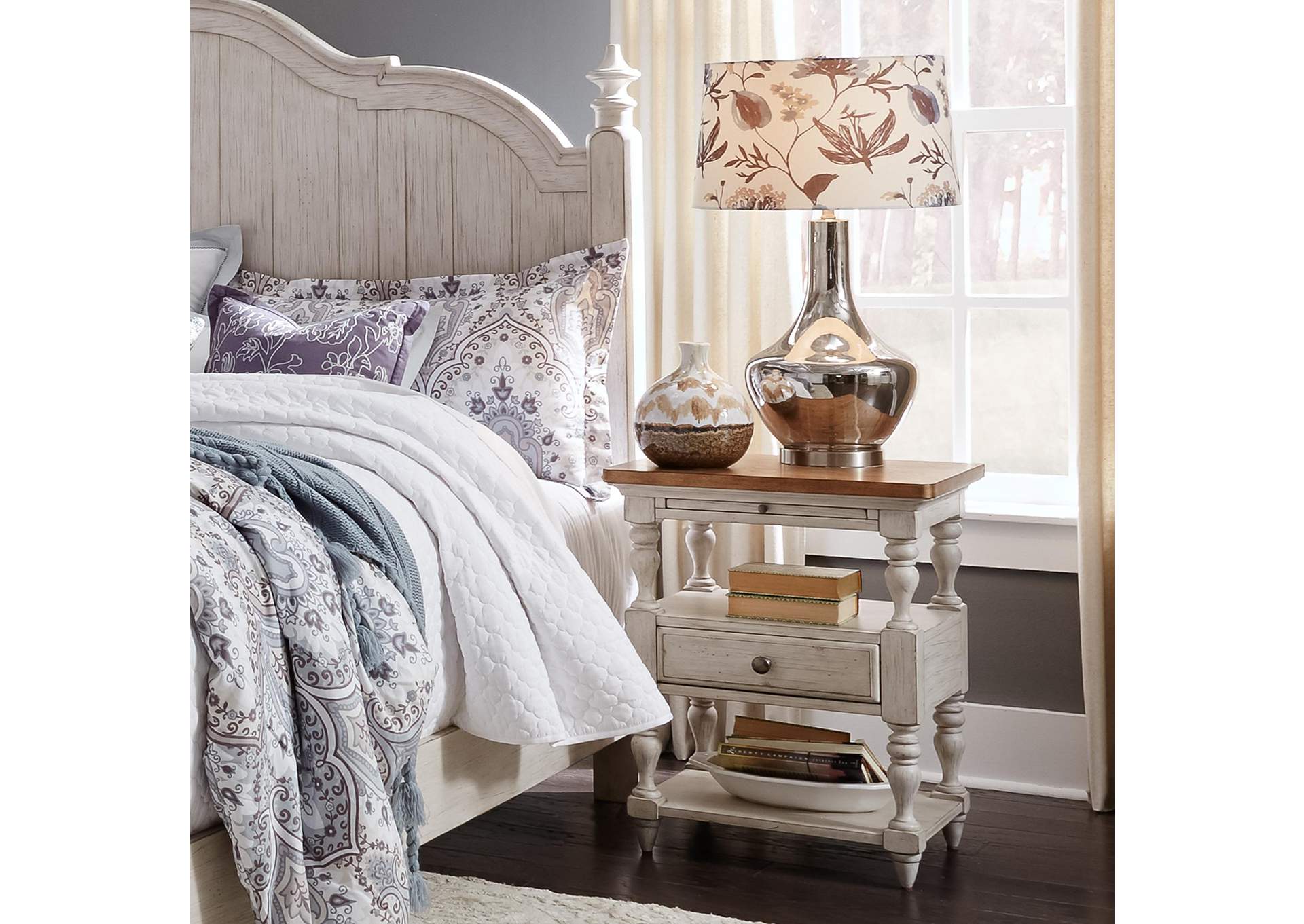Farmhouse Reimagined 1 Drawer Nightstand,Liberty