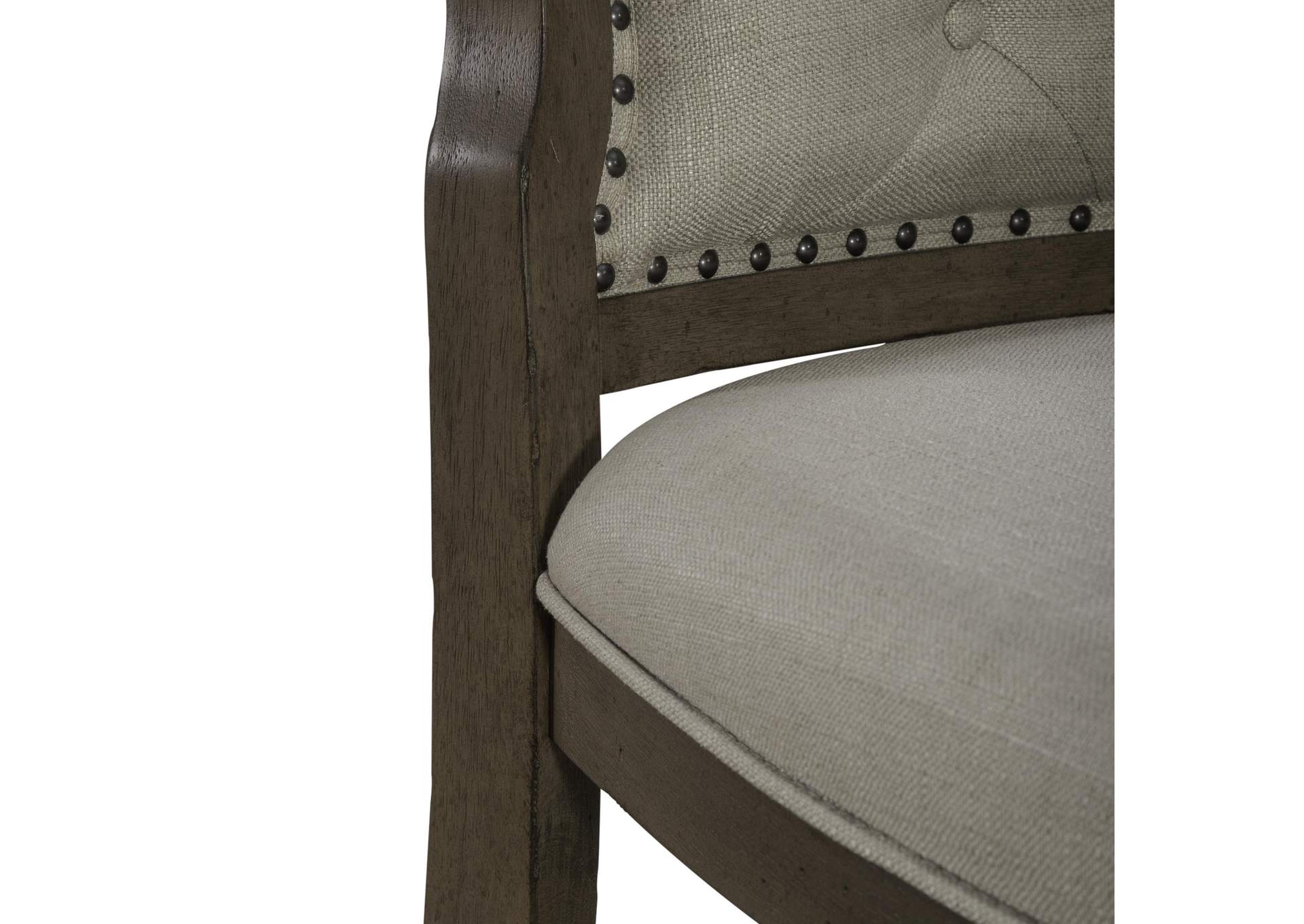 Americana Farmhouse Upholstered Tufted Back Side Chair,Liberty