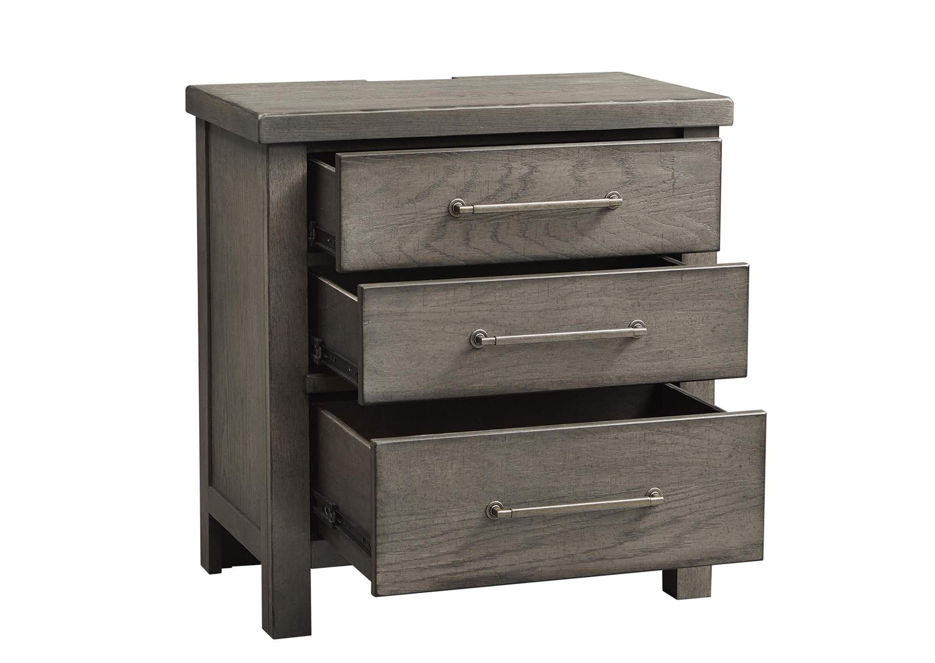 Modern Farmhouse 3 Drawer Nightstand,Liberty