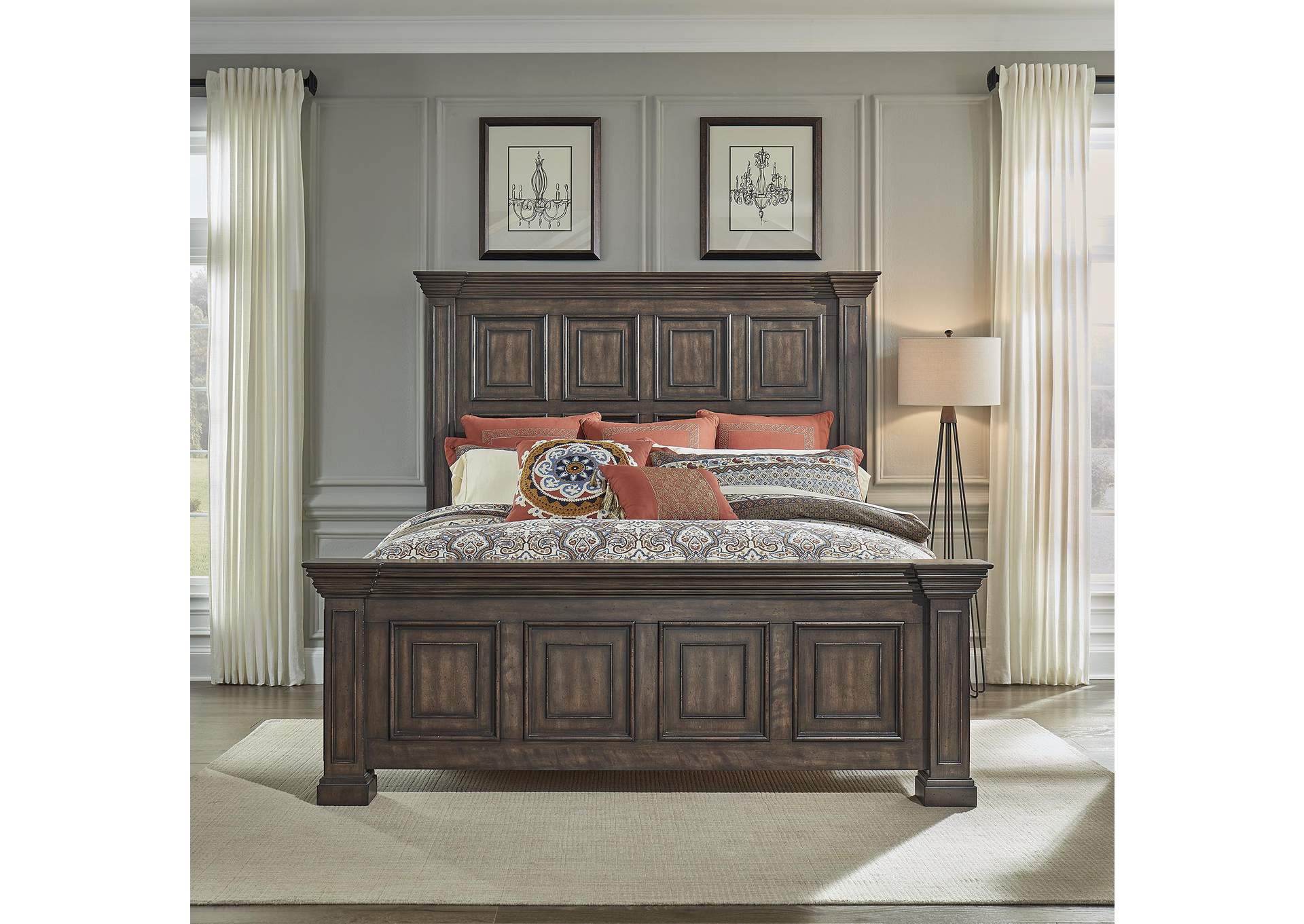 Big Valley Queen Panel Bed,Liberty