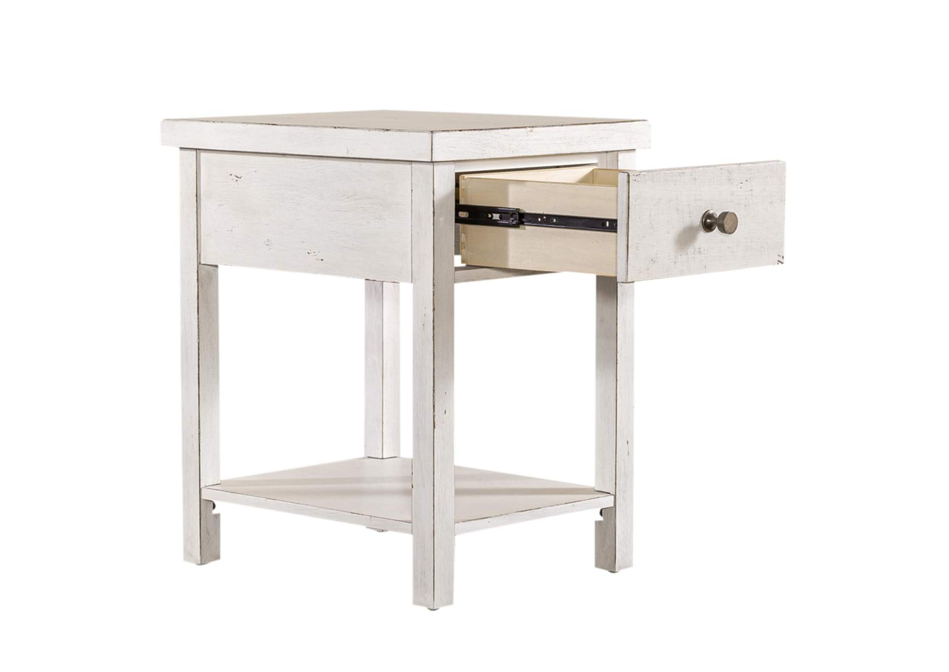 Modern Farmhouse Drawer Chair Side Table,Liberty