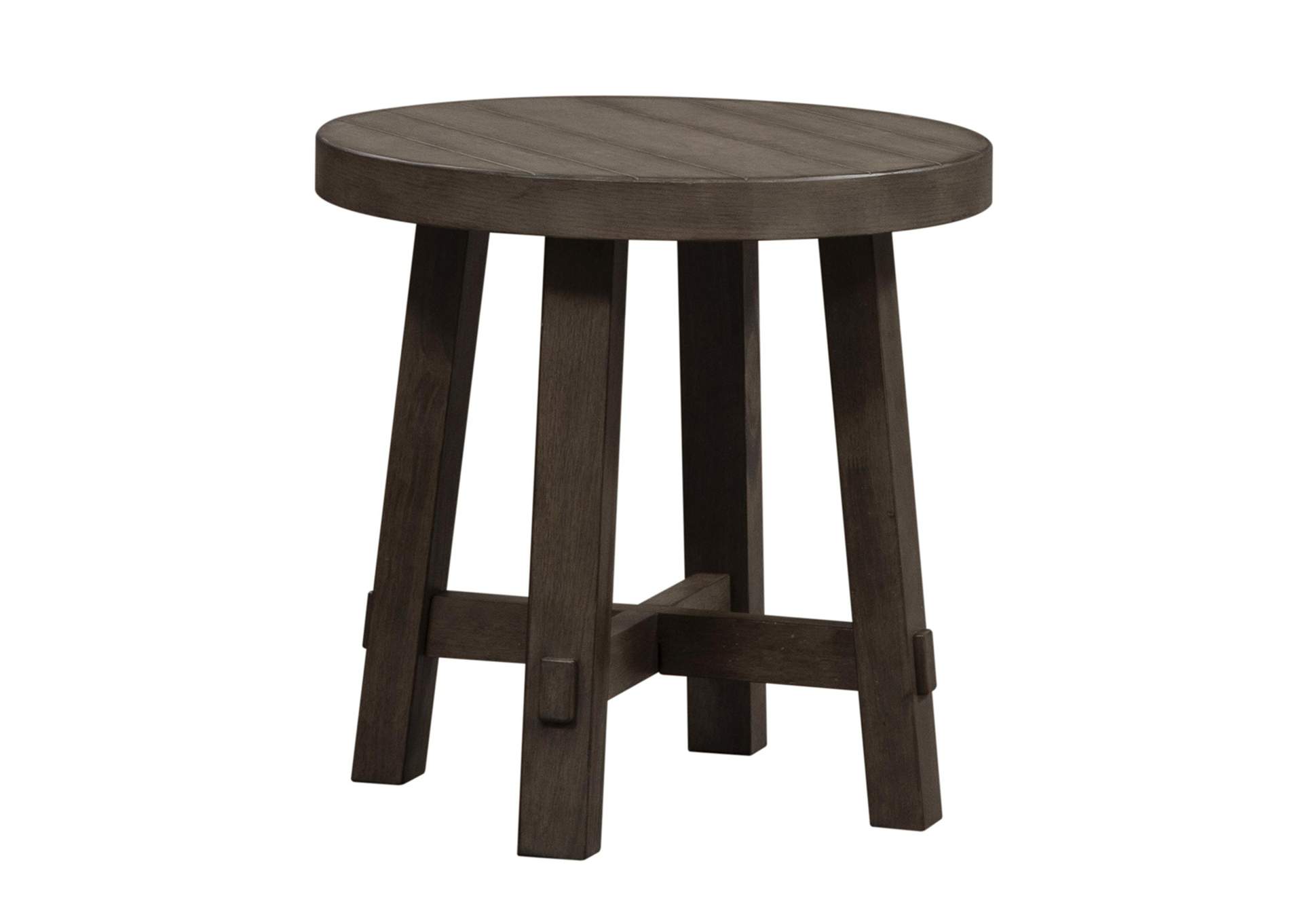 Modern Farmhouse Splay Leg Round End Table,Liberty