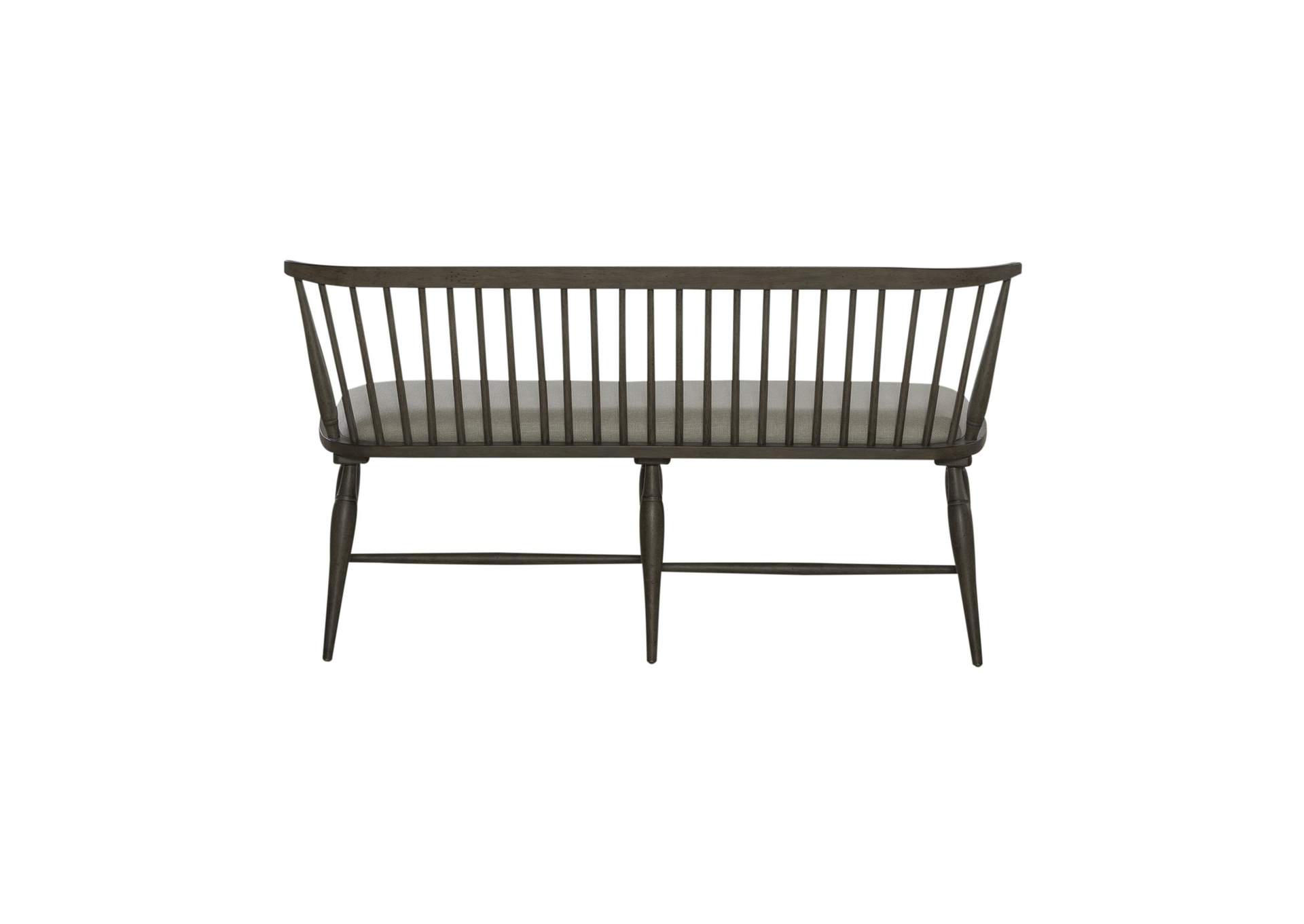 Americana Farmhouse Upholstered Seat Windsor Dining Bench (RTA),Liberty