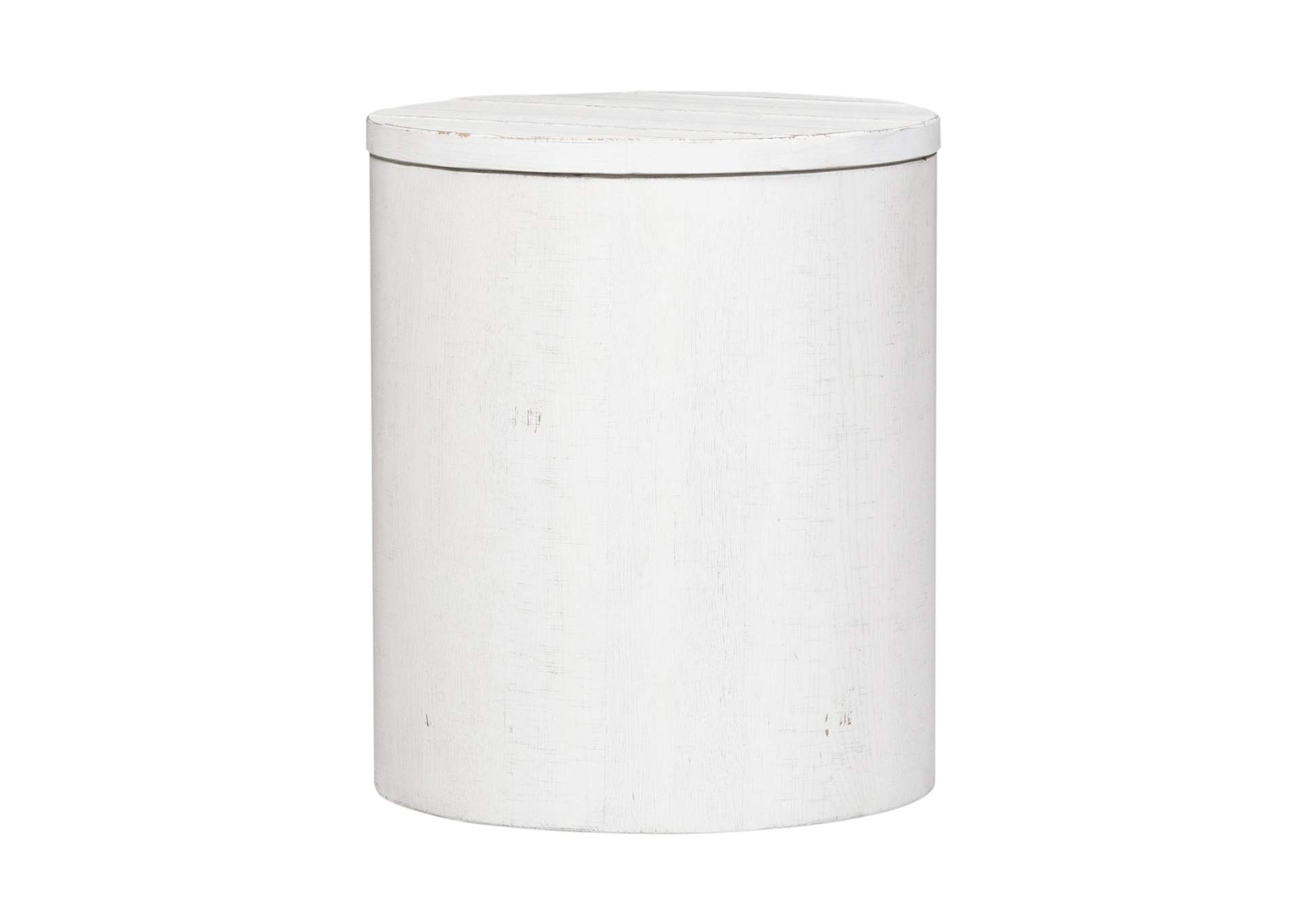 Modern Farmhouse Drum End Table,Liberty