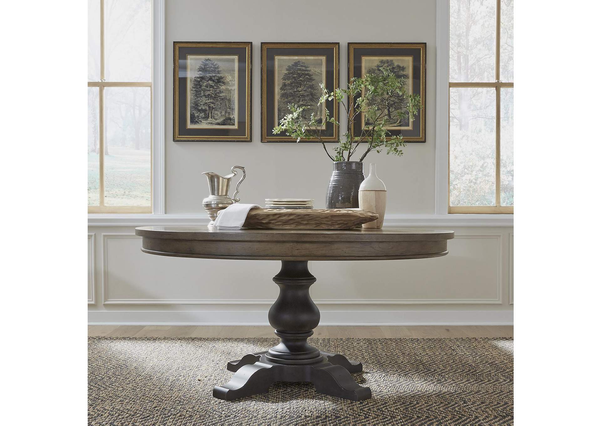 Americana Farmhouse Opt Pedestal Table,Liberty
