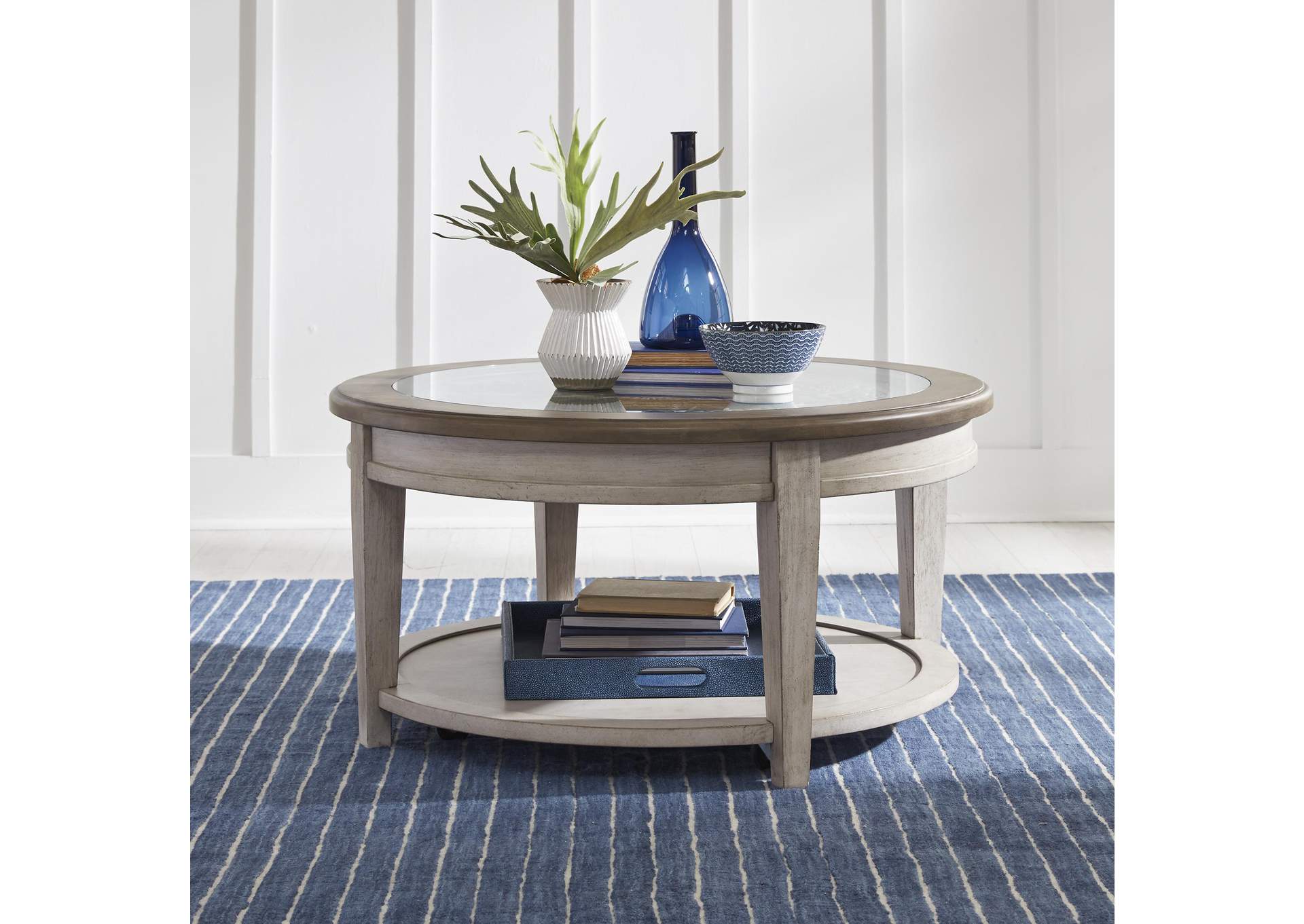 Heartland Round Ceiling Tile Cocktail Table,Liberty