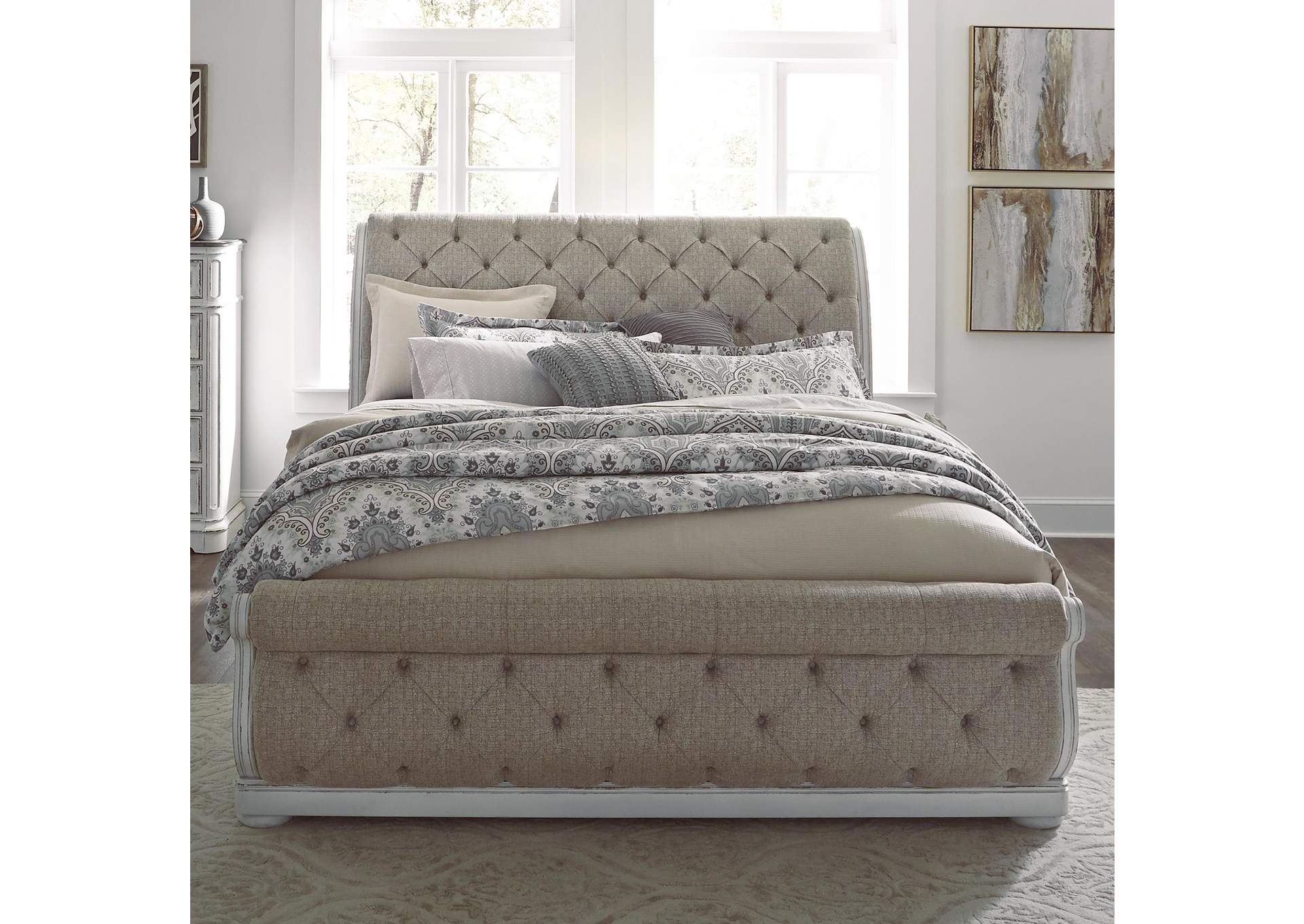 Magnolia Manor California King Upholstered Sleigh Bed,Liberty