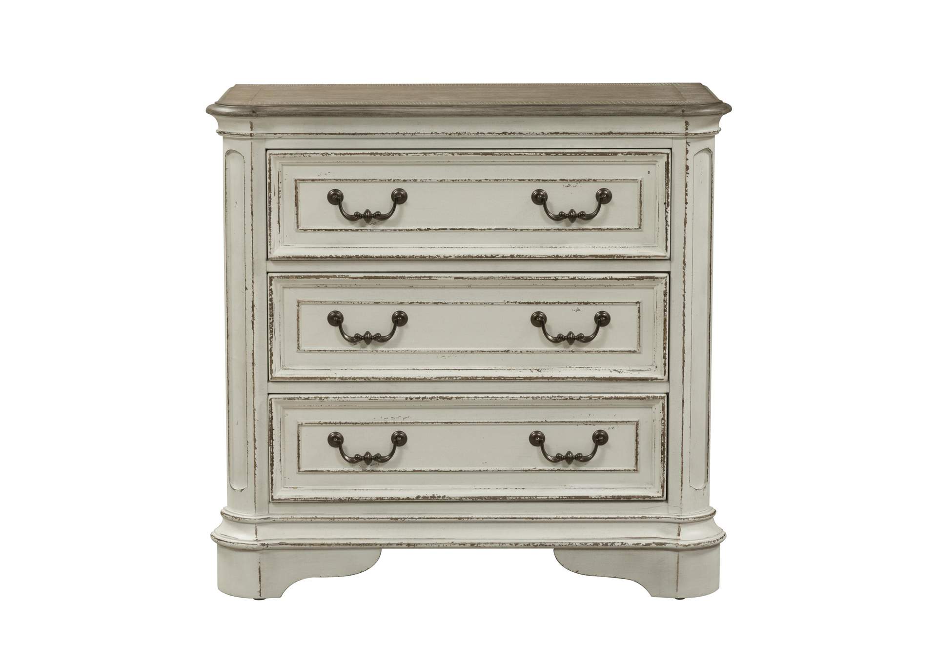 Magnolia Manor 3 Drawer Bedside Chest with Charging Station,Liberty