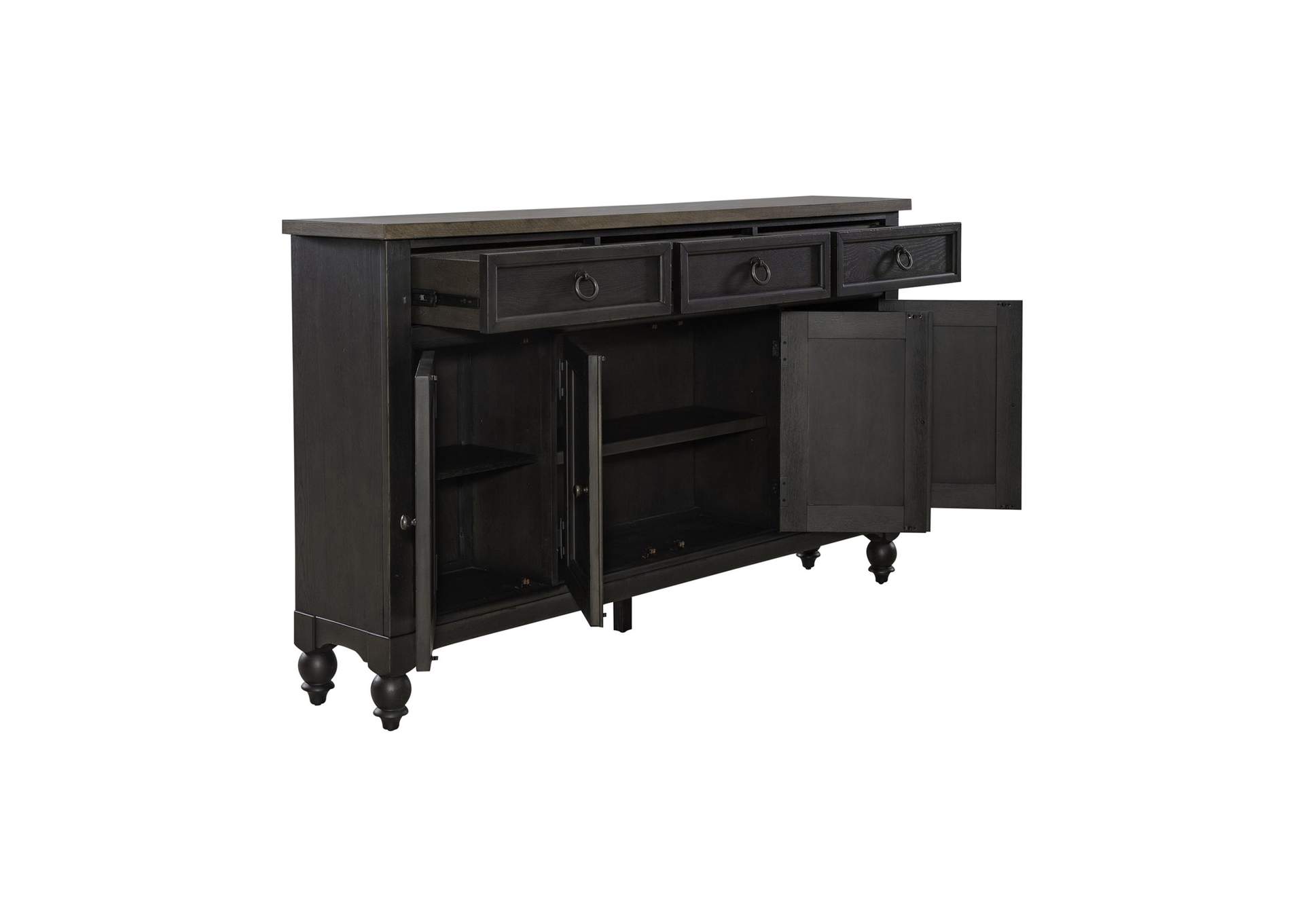 Americana Farmhouse Hall Buffet - Black,Liberty