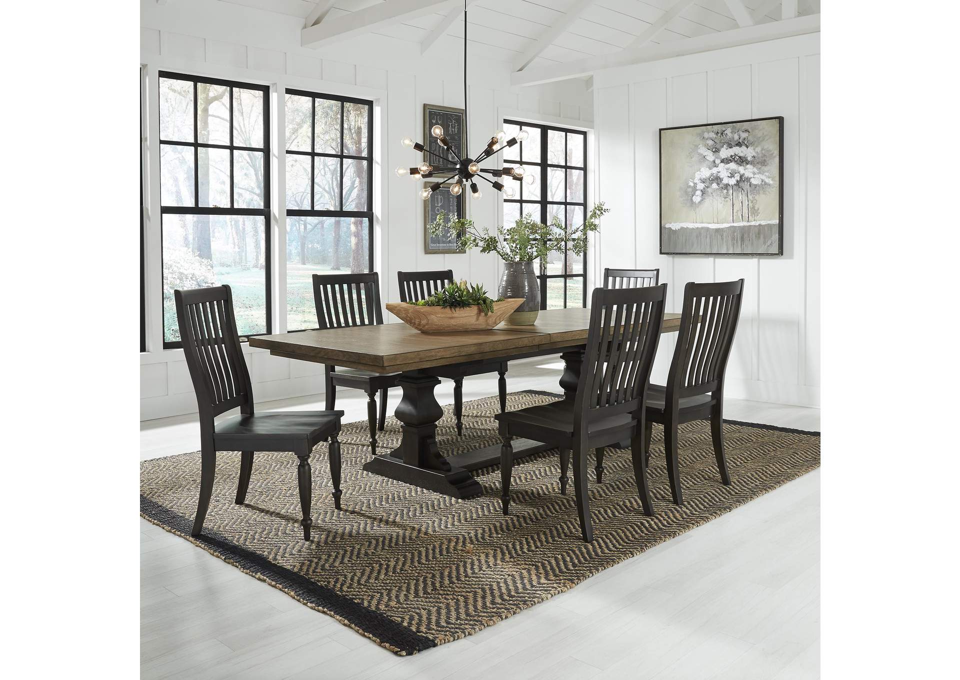 Harvest Home 7 Piece Trestle Table Set,Liberty