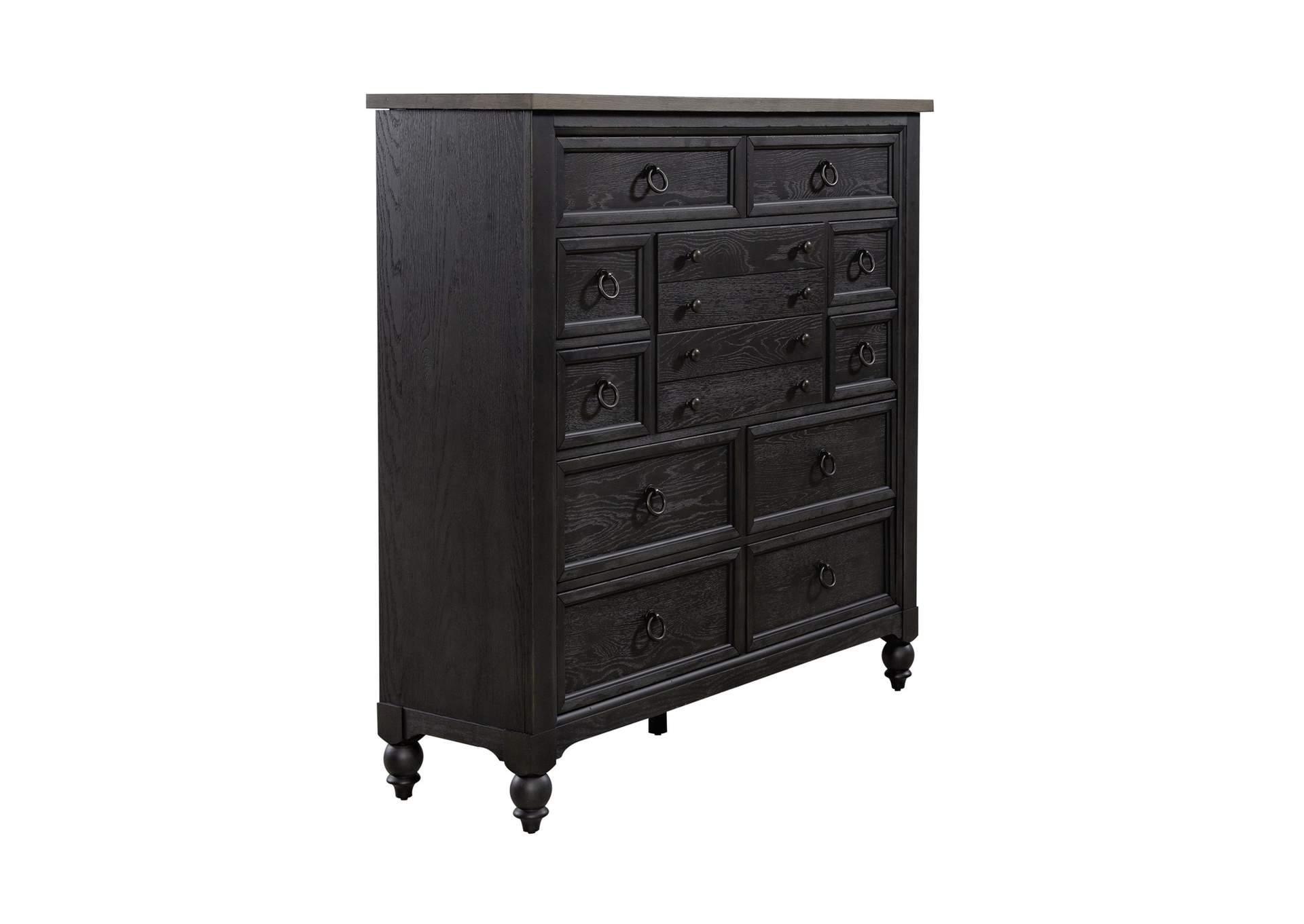 Americana Farmhouse 12 Drawer Chesser - Black,Liberty