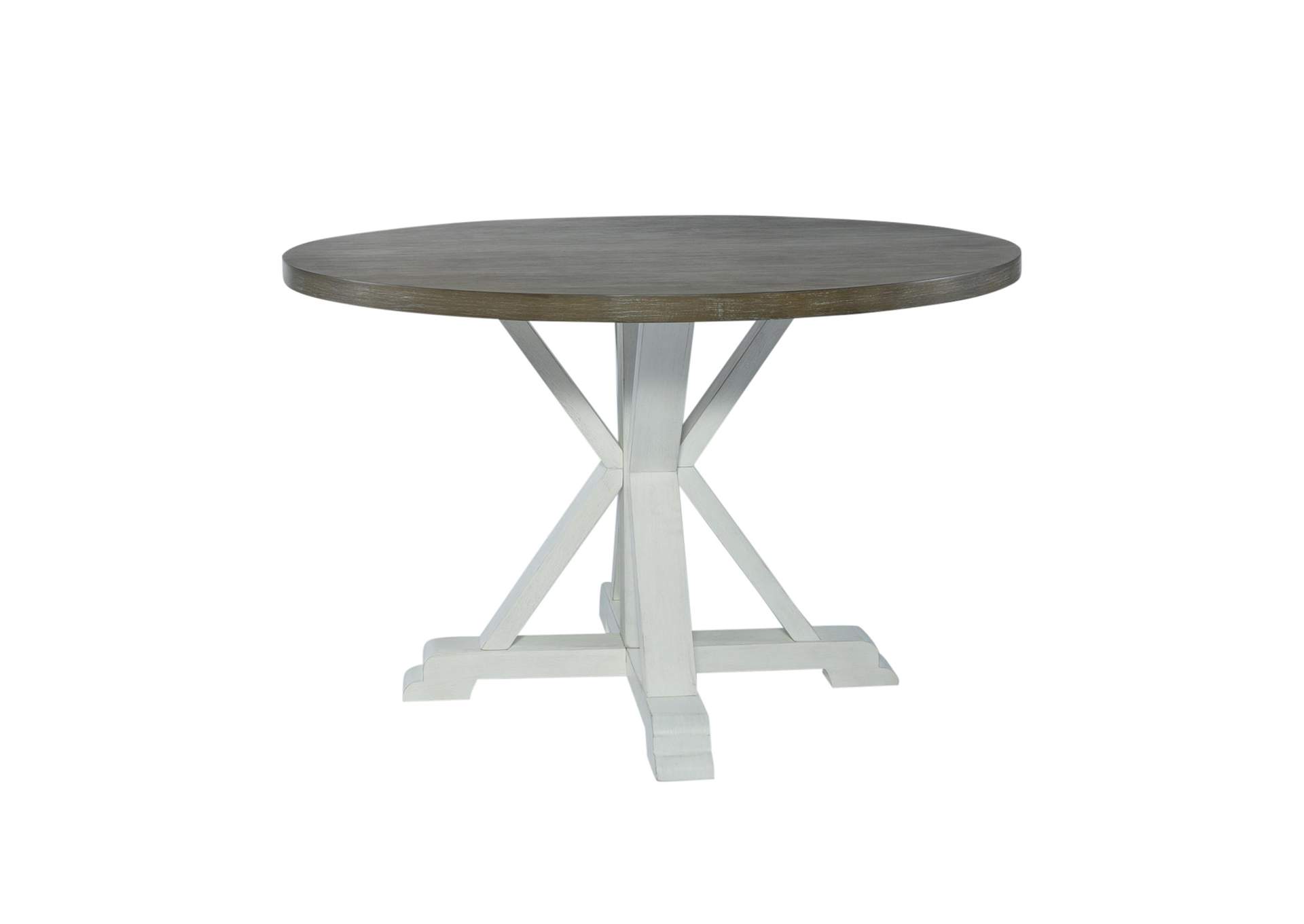 Lakeshore Single Pedestal Table - White,Liberty