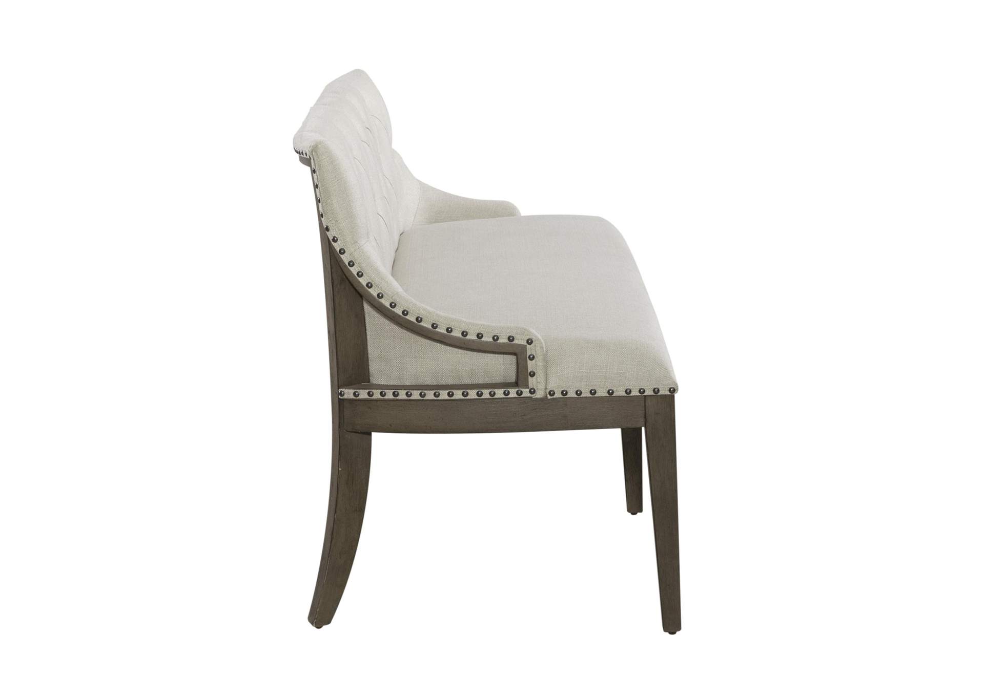 Americana Farmhouse Upholstered Shelter Dining Bench,Liberty