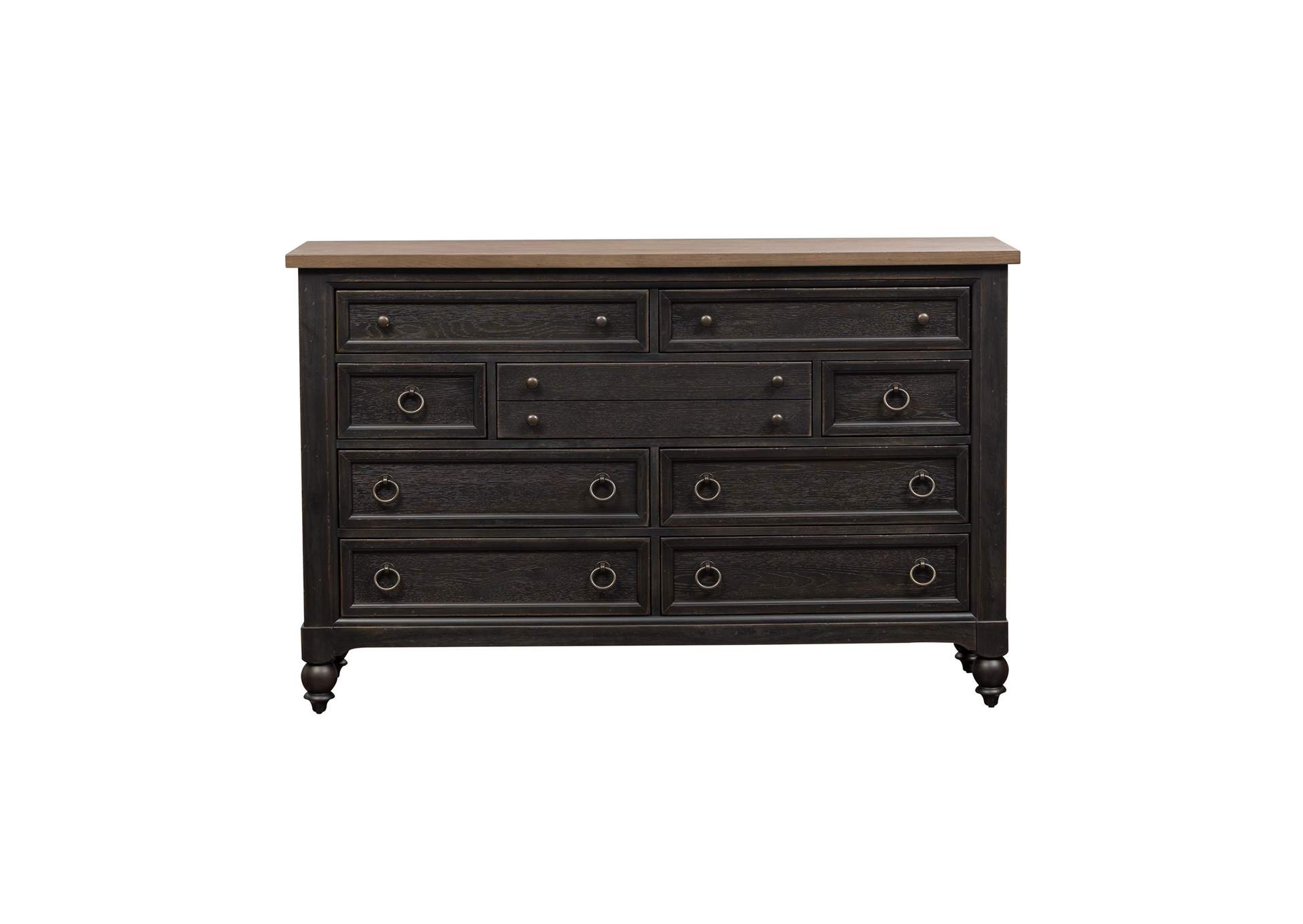Americana Farmhouse 9 Drawer Dresser - Black,Liberty