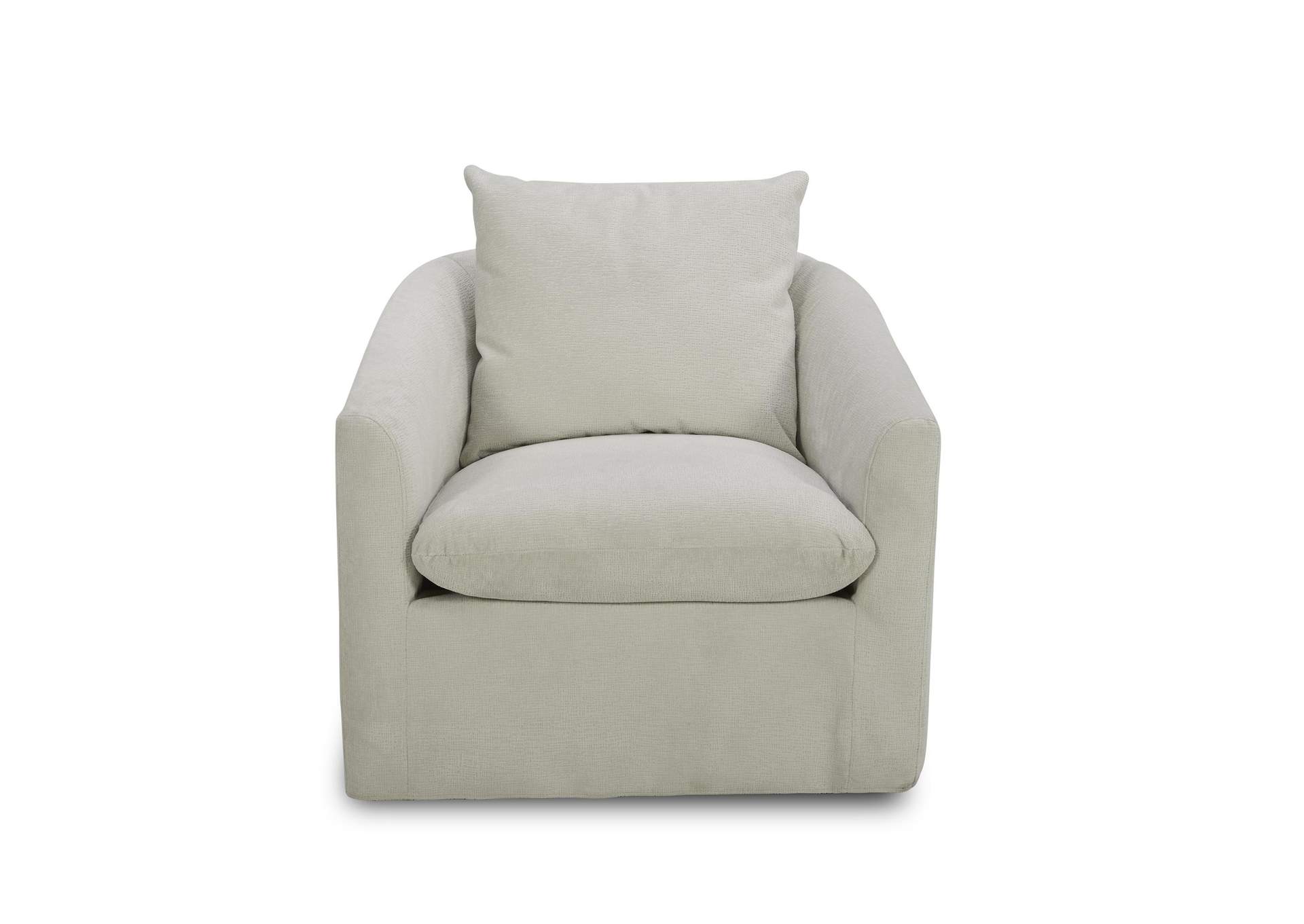 Saxton Upholstered Swivel Accent Chair - Ivory,Liberty