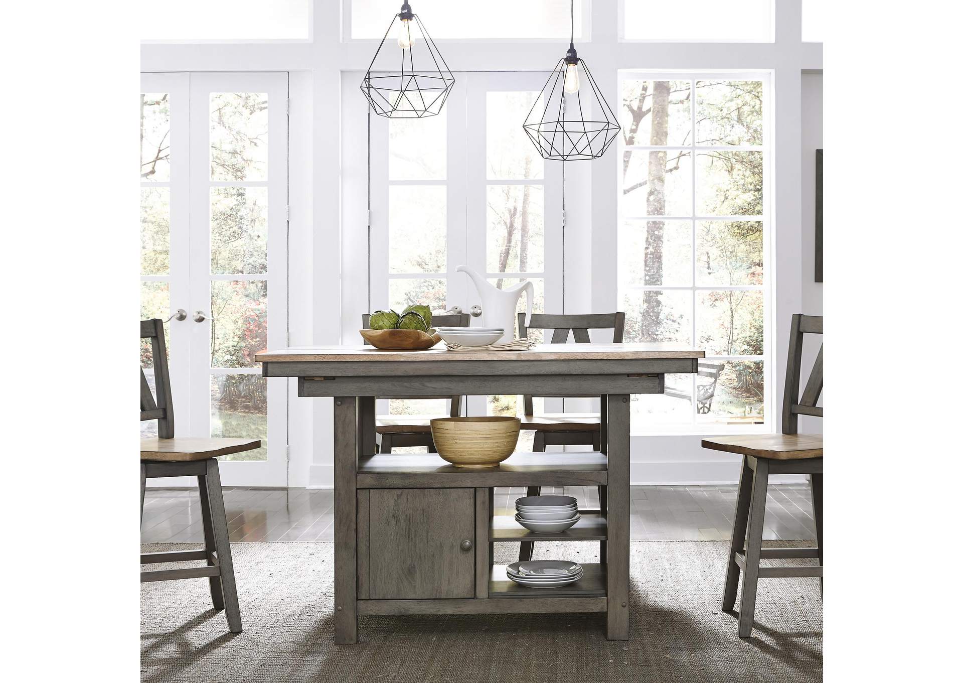 Lindsey Farm 5 Piece Gathering Table Set,Liberty