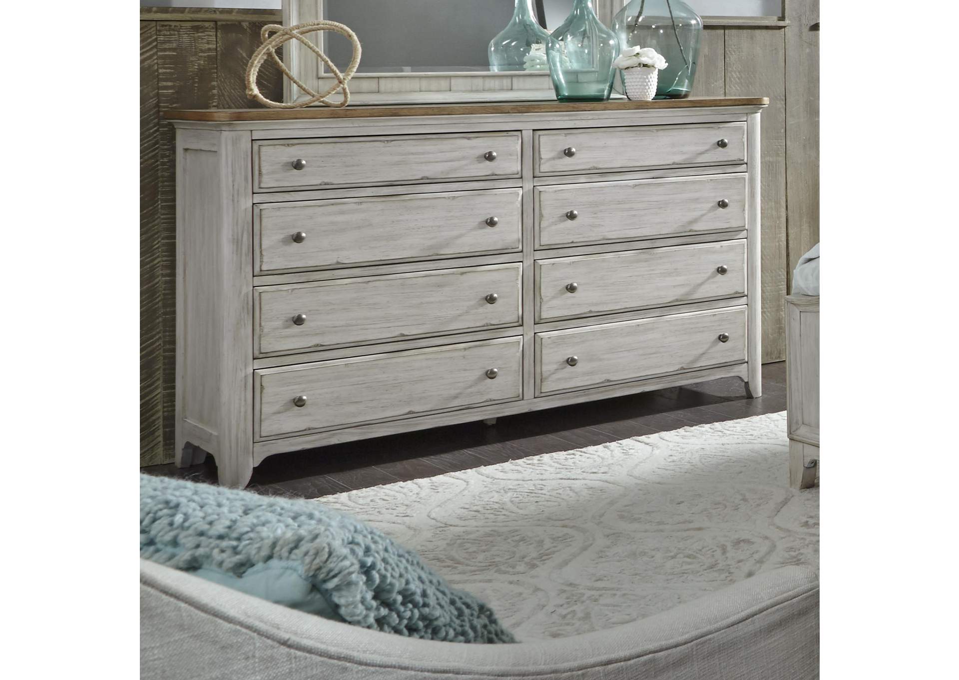 Farmhouse Reimagined 8 Drawer Dresser,Liberty