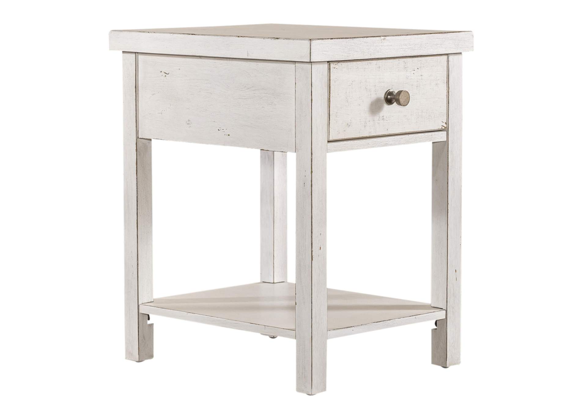 Modern Farmhouse Drawer Chair Side Table,Liberty