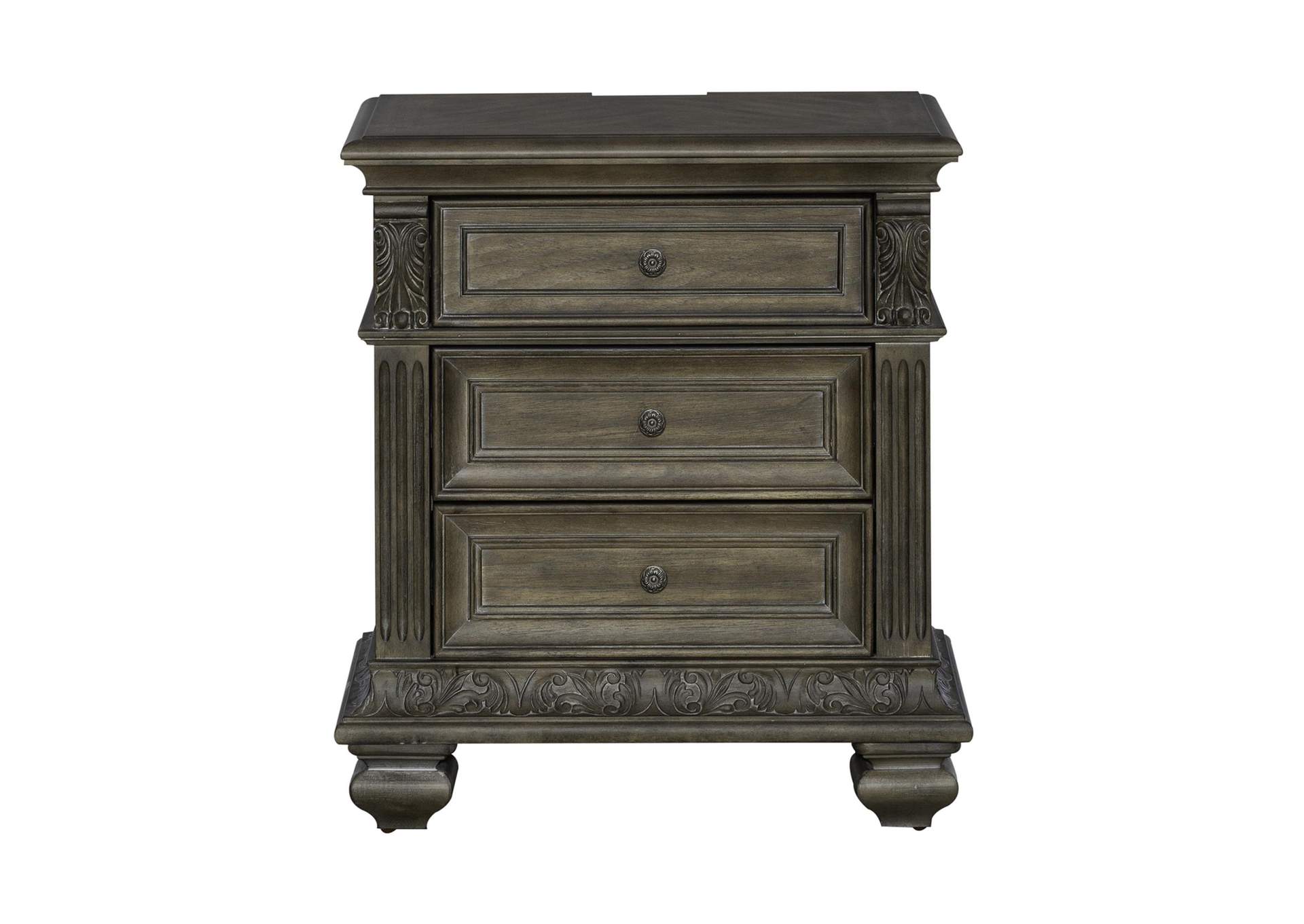 Carlisle Court 3 Drawer Nightstand with Charging Station,Liberty