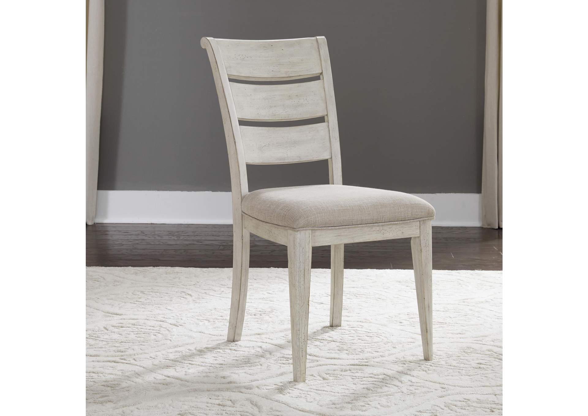 Farmhouse Reimagined Ladder Back Upholstered Side Chair (RTA),Liberty