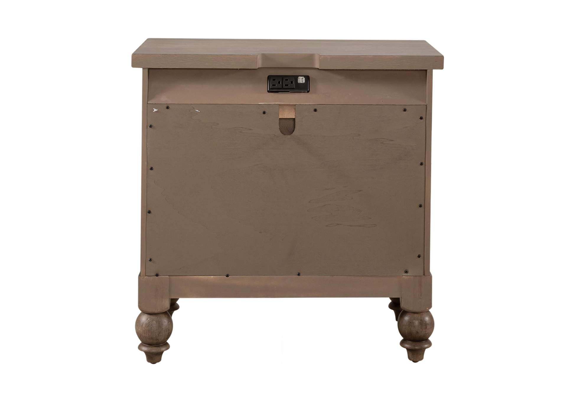 Americana Farmhouse 2 Drawer Nightstand with Charging Station,Liberty