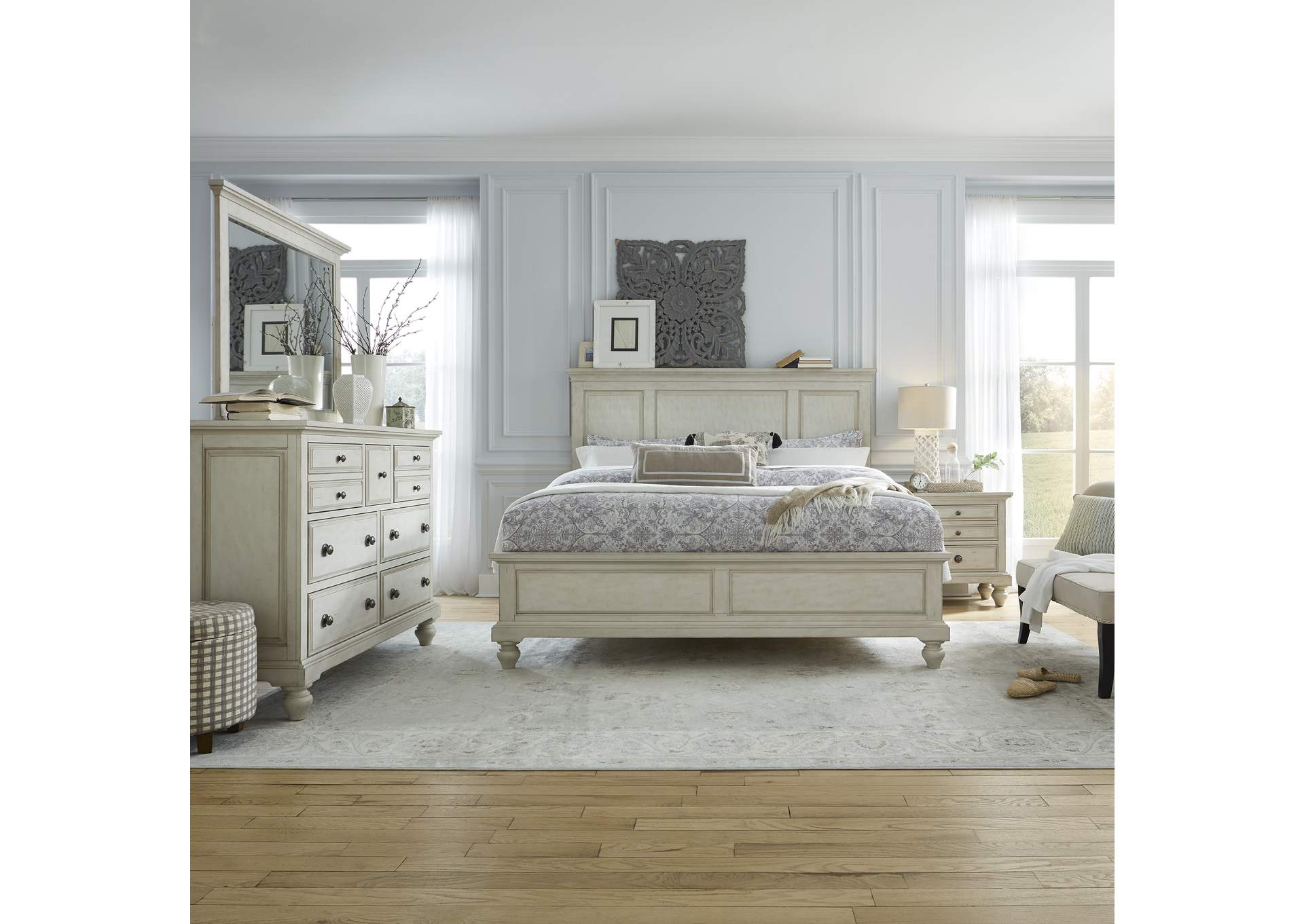 High Country California King Panel Bed, Dresser & Mirror, Nightstand,Liberty