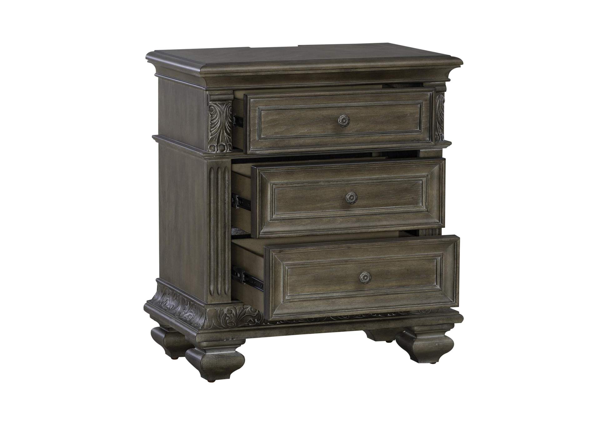 Carlisle Court 3 Drawer Nightstand with Charging Station,Liberty