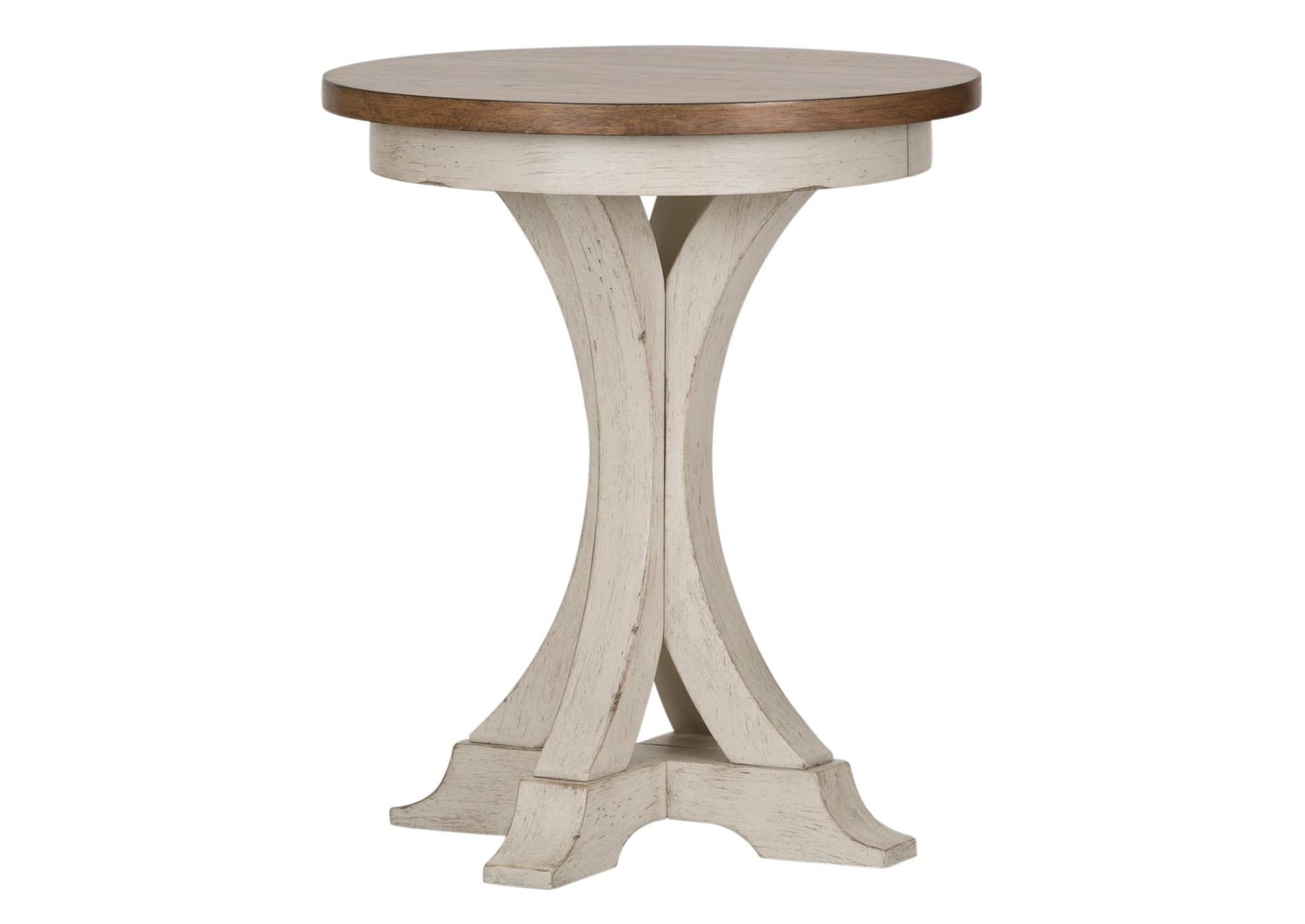 Farmhouse Reimagined Round Chair Side Table,Liberty