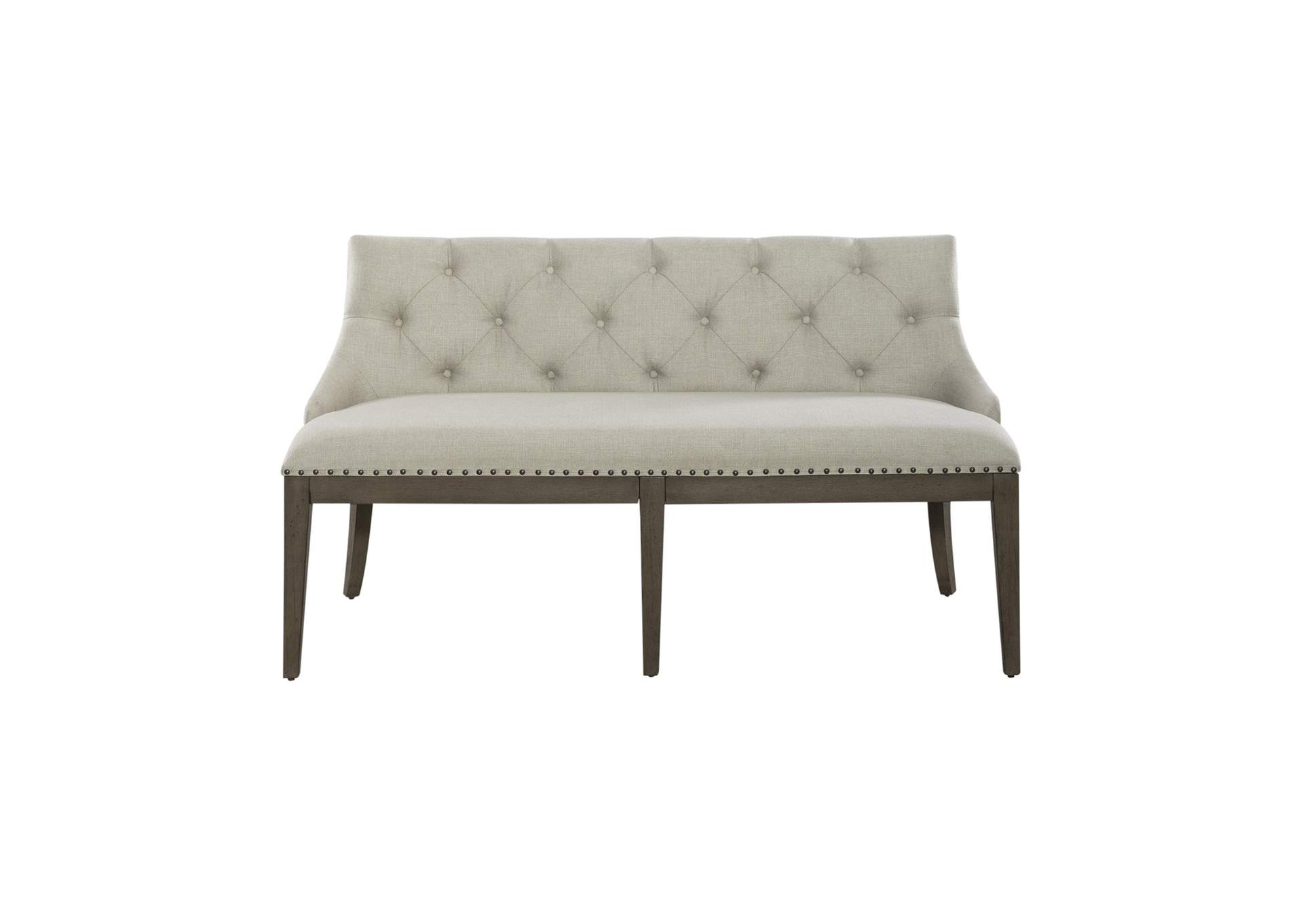 Americana Farmhouse Upholstered Shelter Dining Bench,Liberty