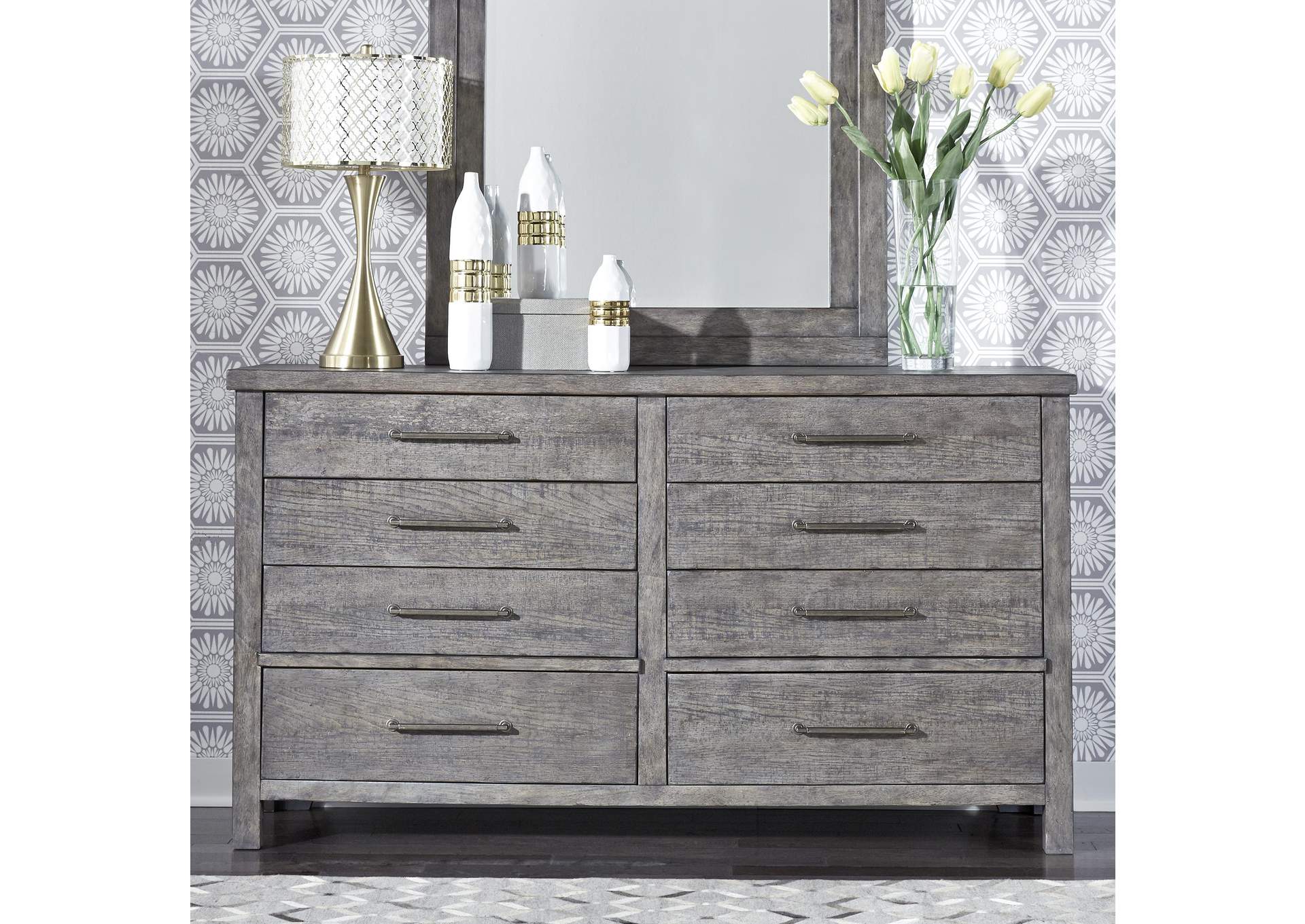 Modern Farmhouse 8 Drawer Dresser,Liberty