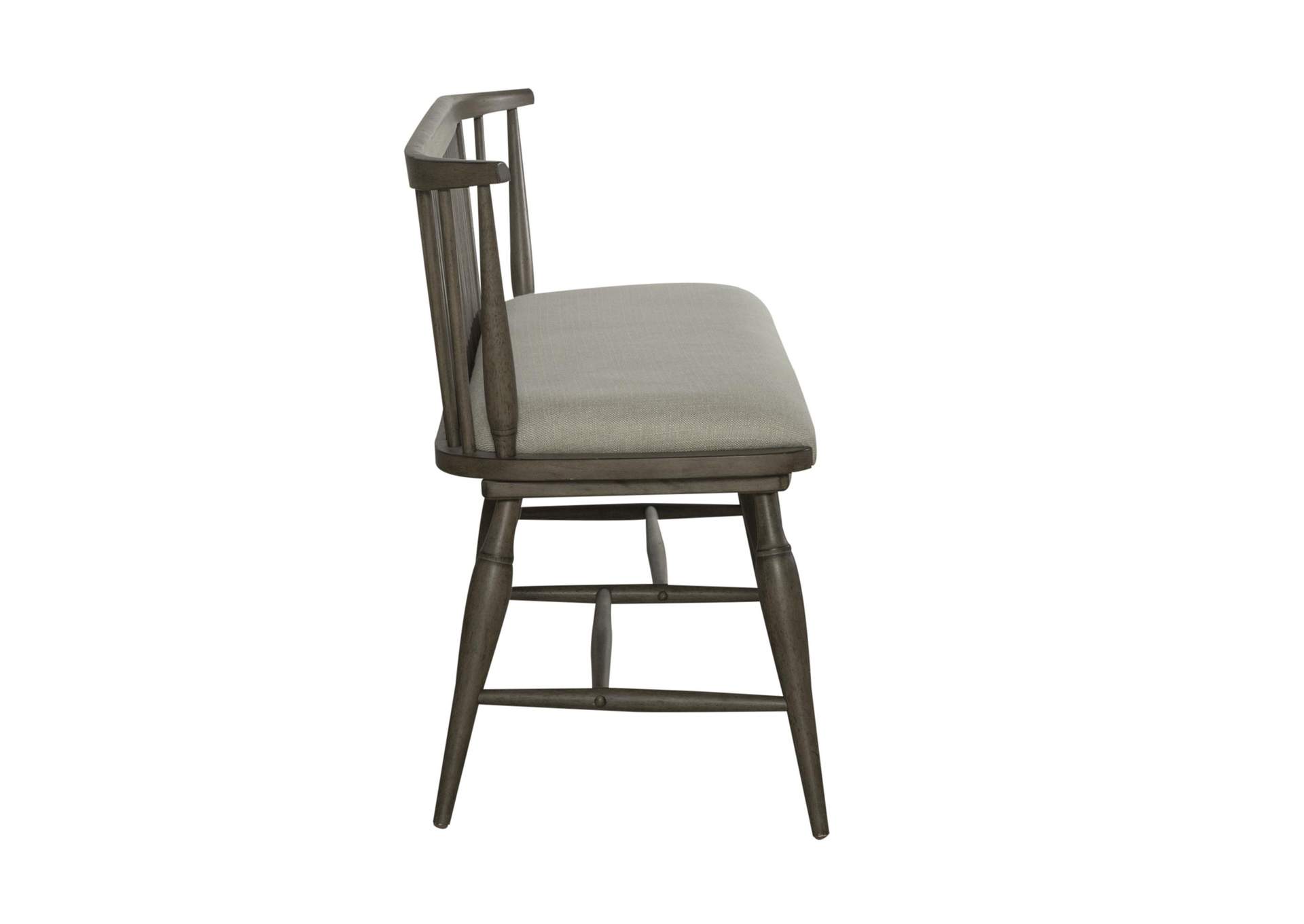 Americana Farmhouse Upholstered Seat Windsor Dining Bench (RTA),Liberty