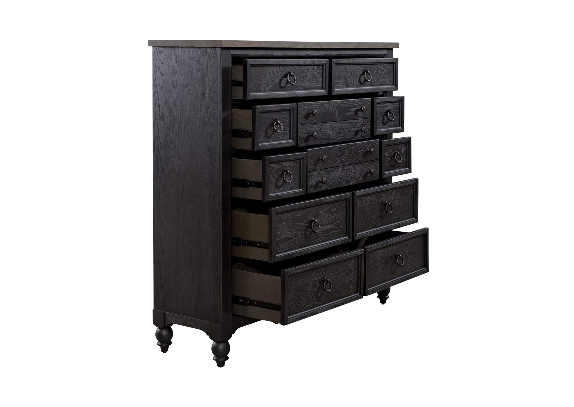 Americana Farmhouse 12 Drawer Chesser - Black,Liberty