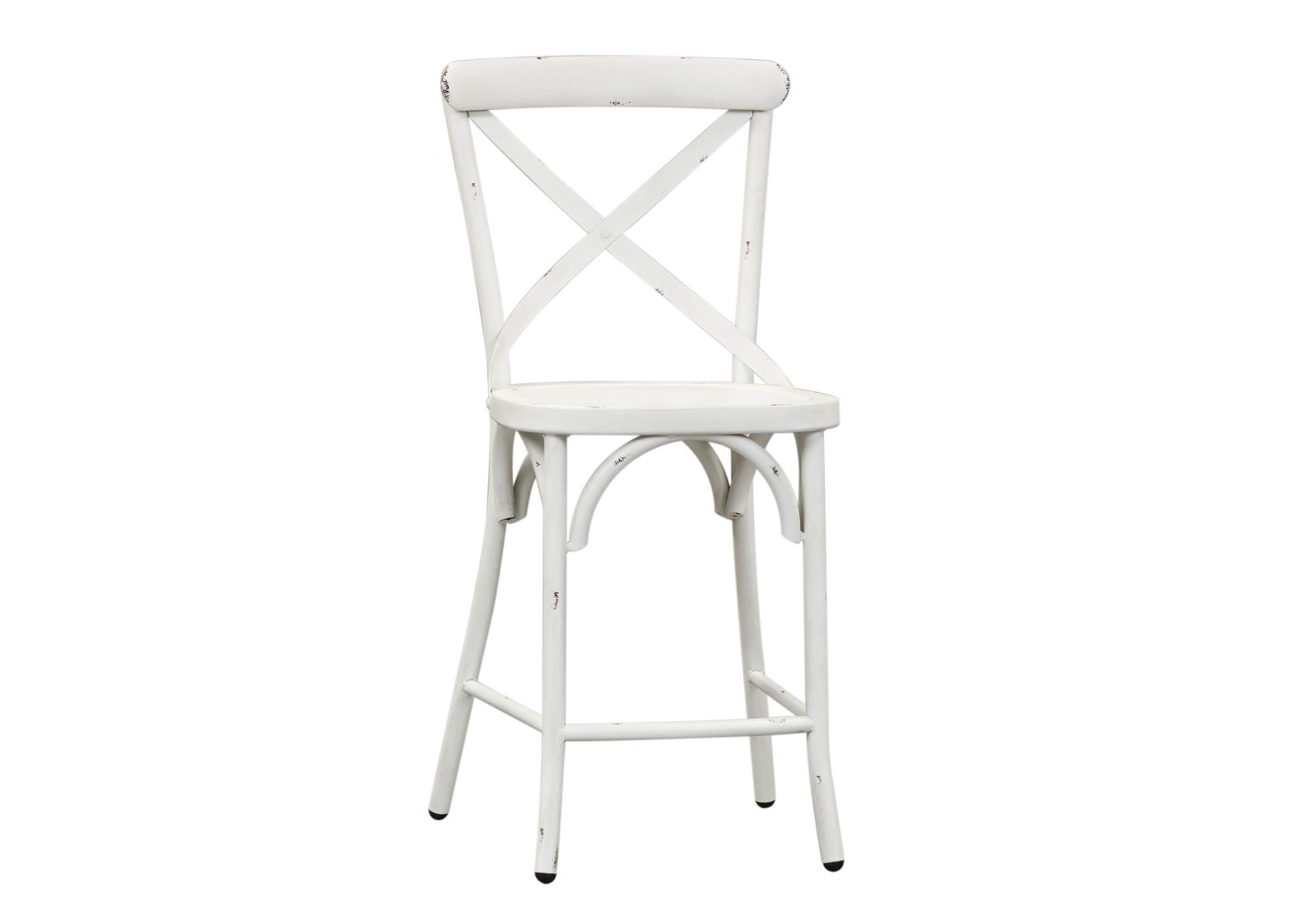Vintage Series X Back Counter Chair - Antique White,Liberty