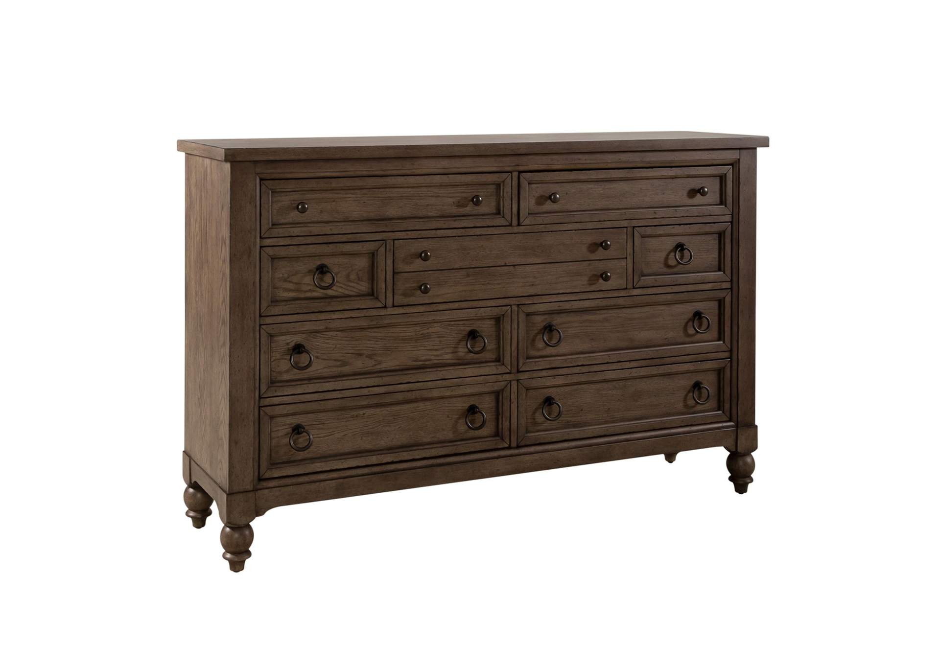 Americana Farmhouse 9 Drawer Dresser,Liberty