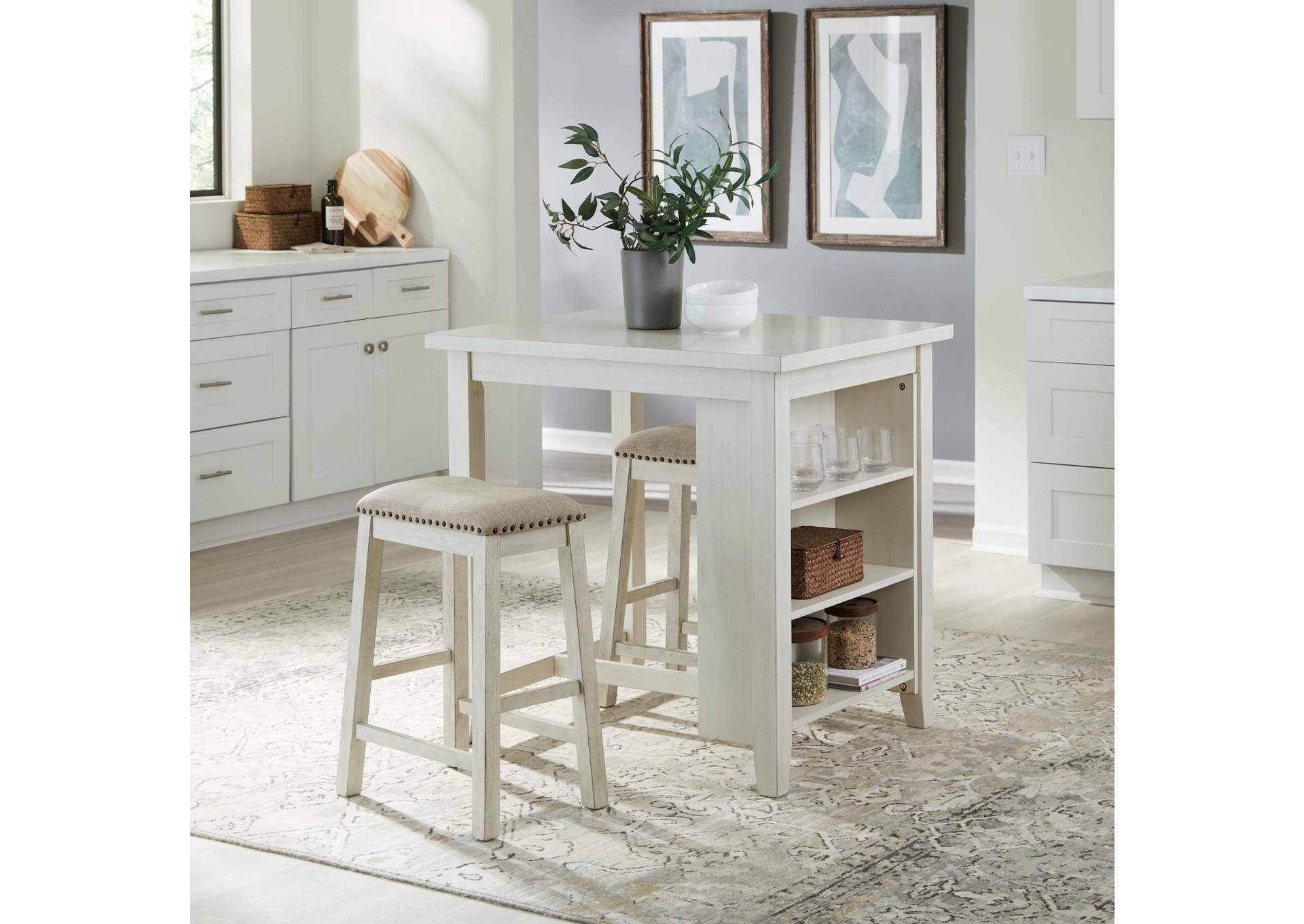 Brook Creek 3 Piece Counter Set - White,Liberty