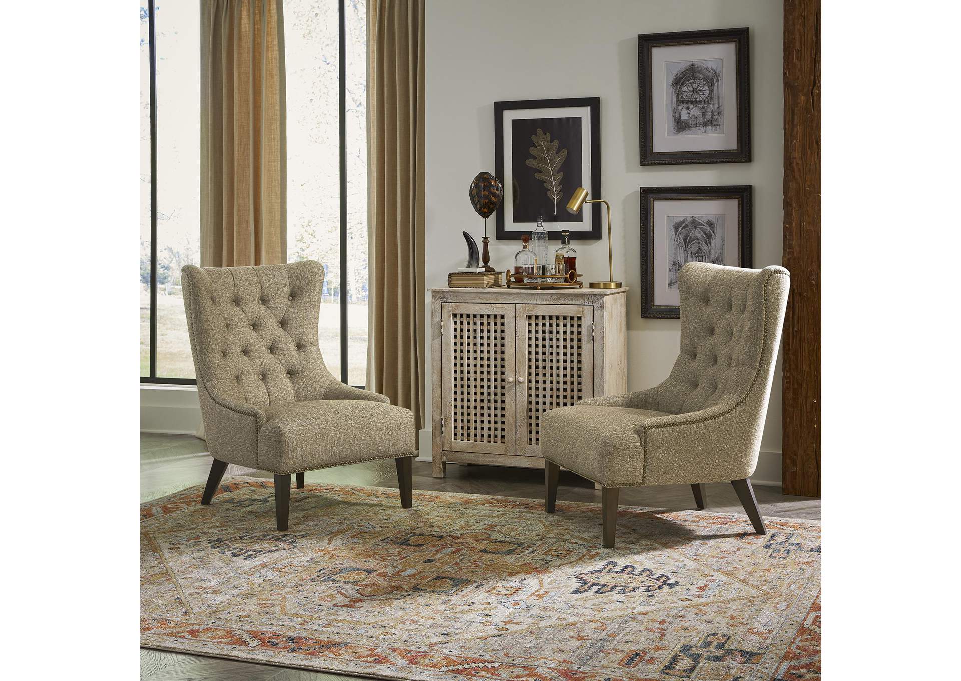 Garrison Upholstered Accent Chair - Cocoa,Liberty