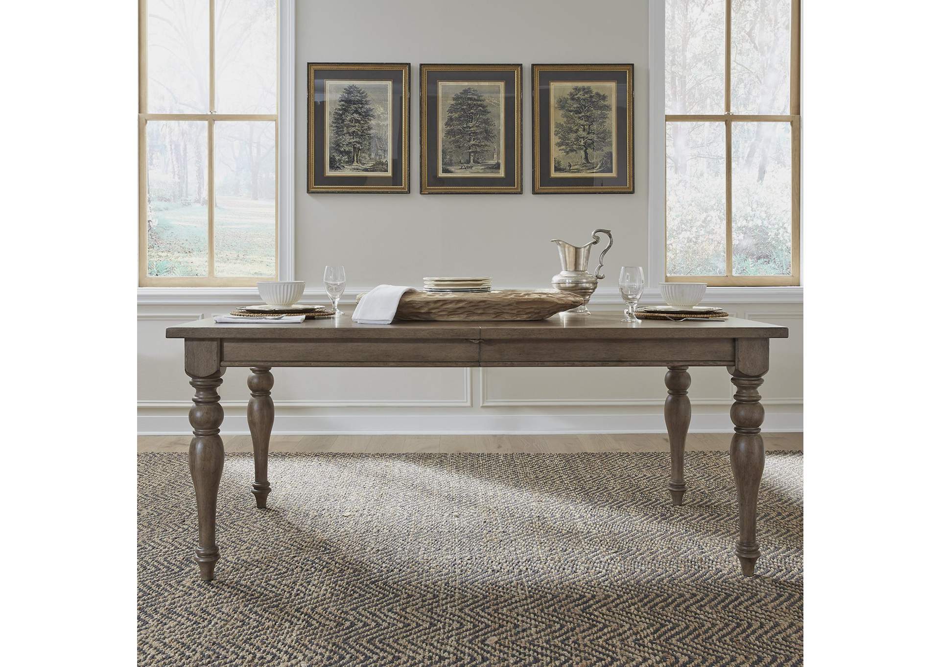 Americana Farmhouse Rectangular Leg Table,Liberty