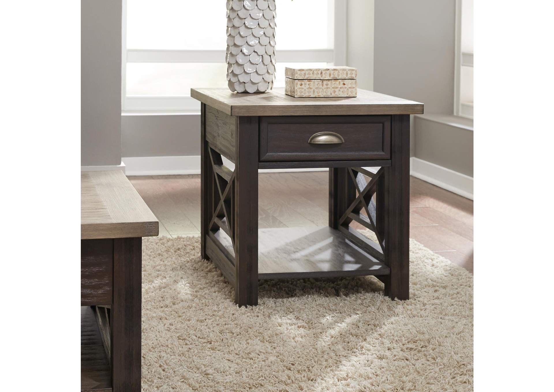 Heatherbrook Drawer End Table,Liberty