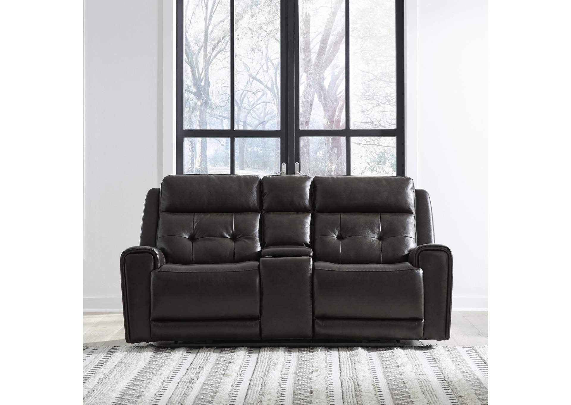 Carrington Loveseat w/Console P3 & ZG - Dark Brown,Liberty