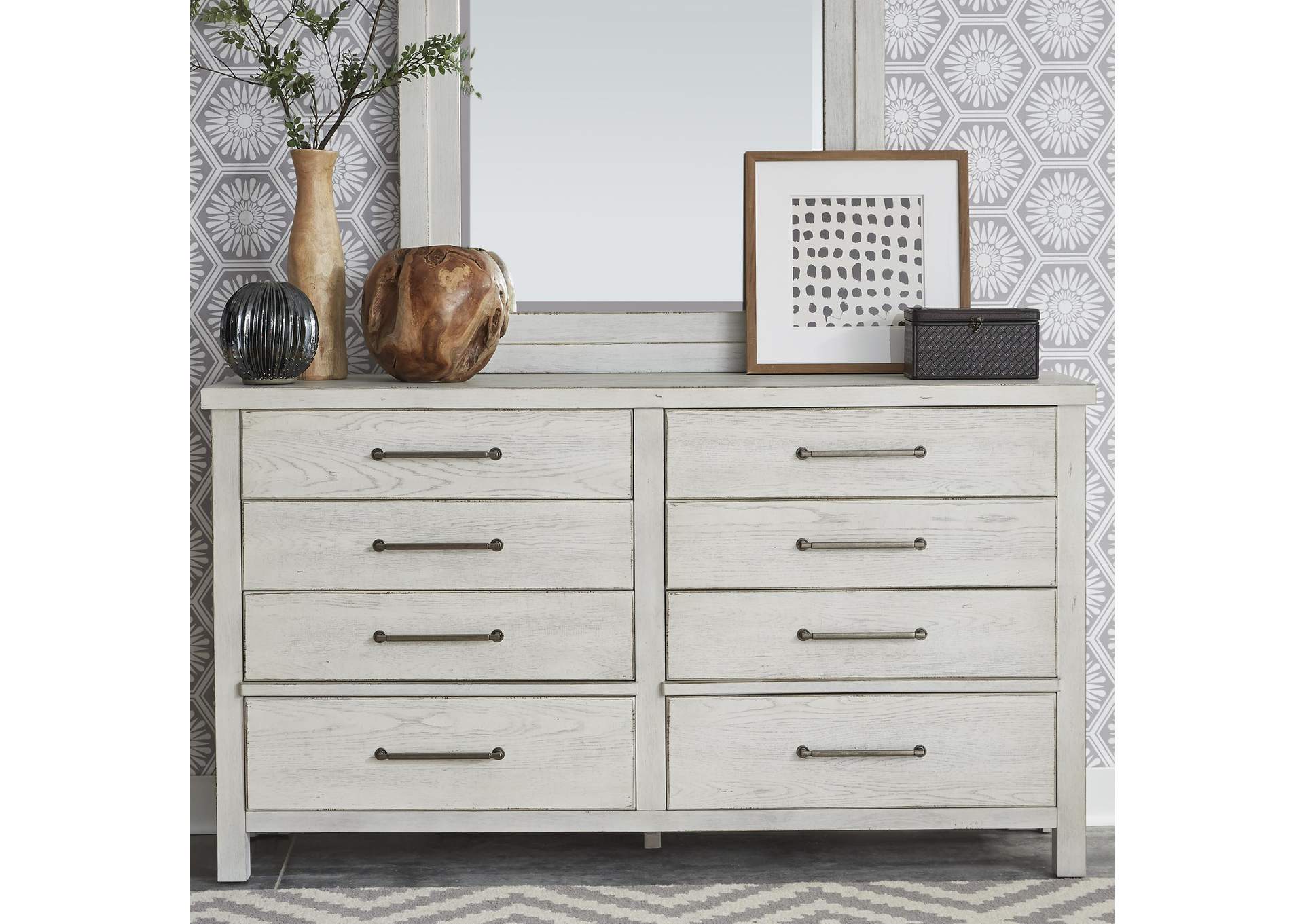 Modern Farmhouse 8 Drawer Dresser,Liberty