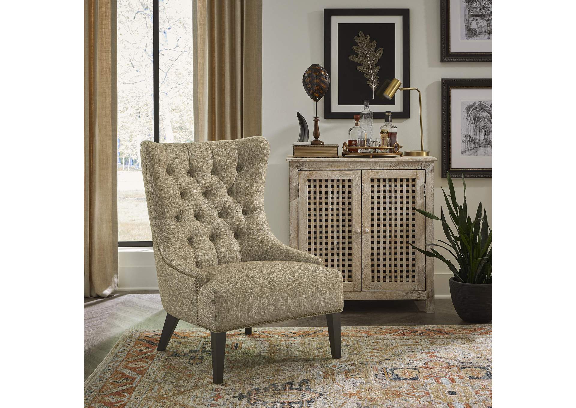 Garrison Upholstered Accent Chair - Cocoa,Liberty