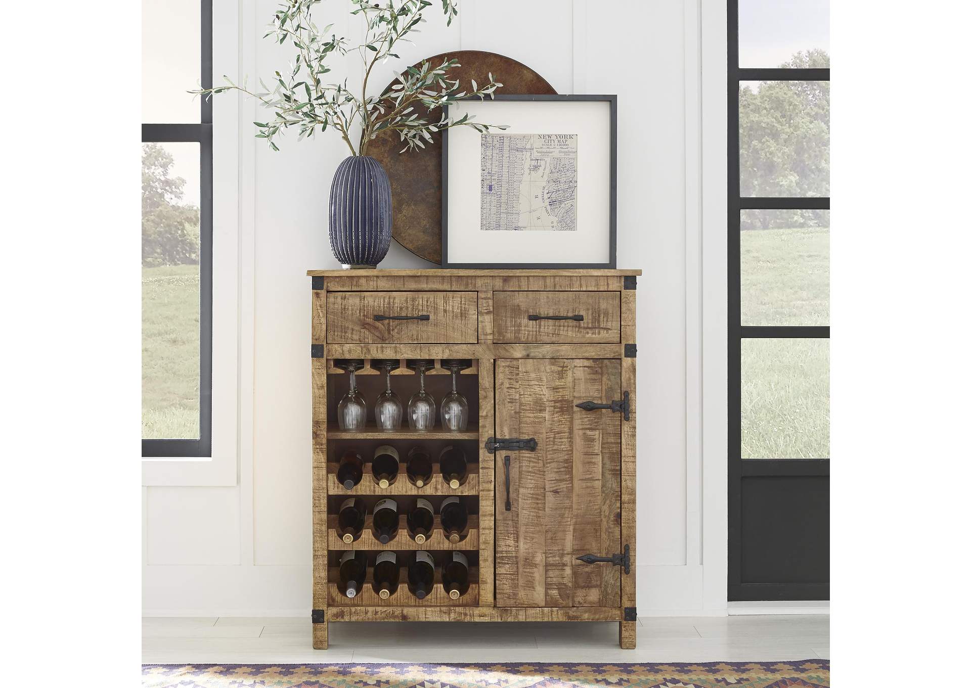 Emerson Wine Accent Cabinet,Liberty