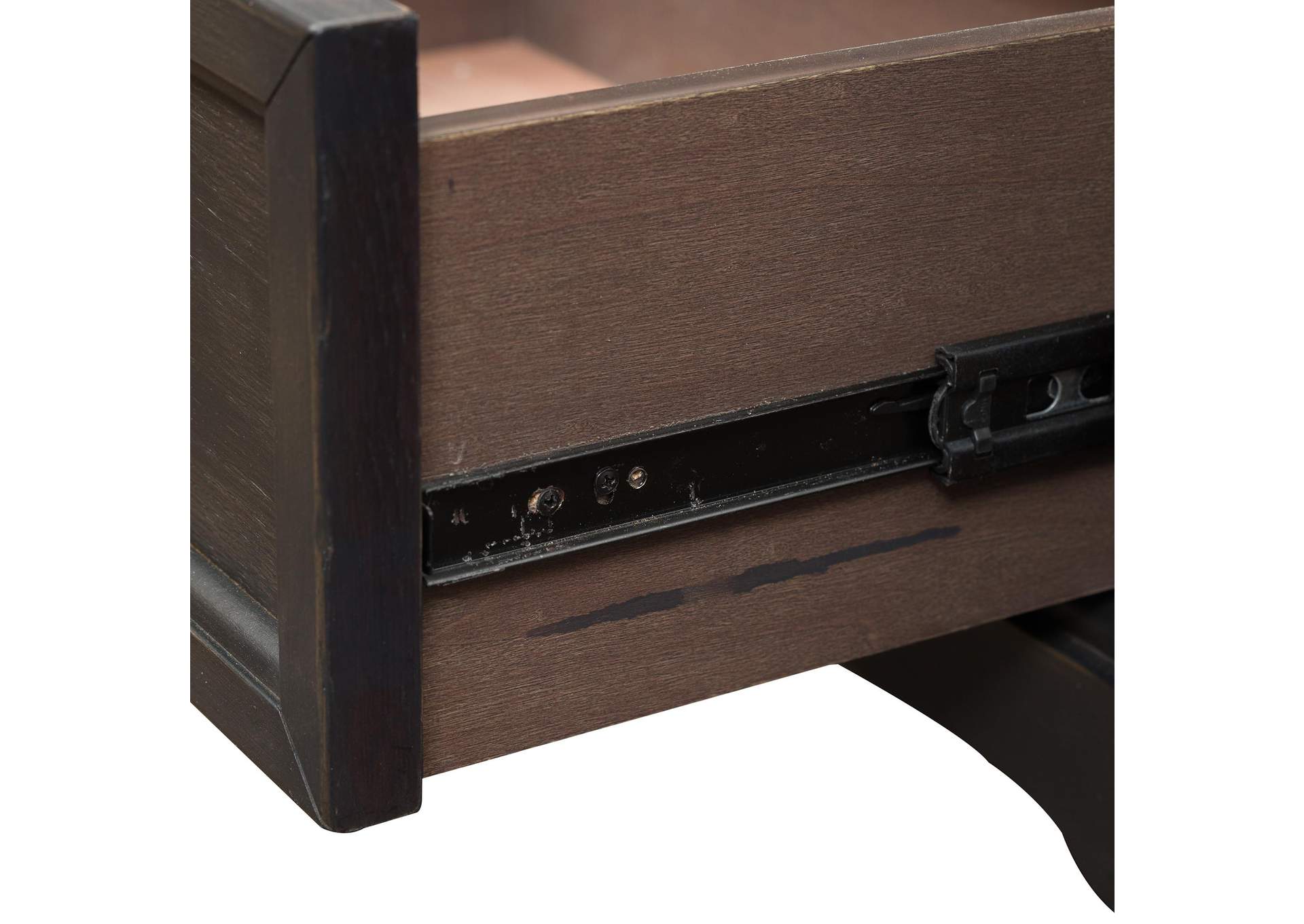 Americana Farmhouse 2 Drawer Nightstand with Charging Station - Black,Liberty