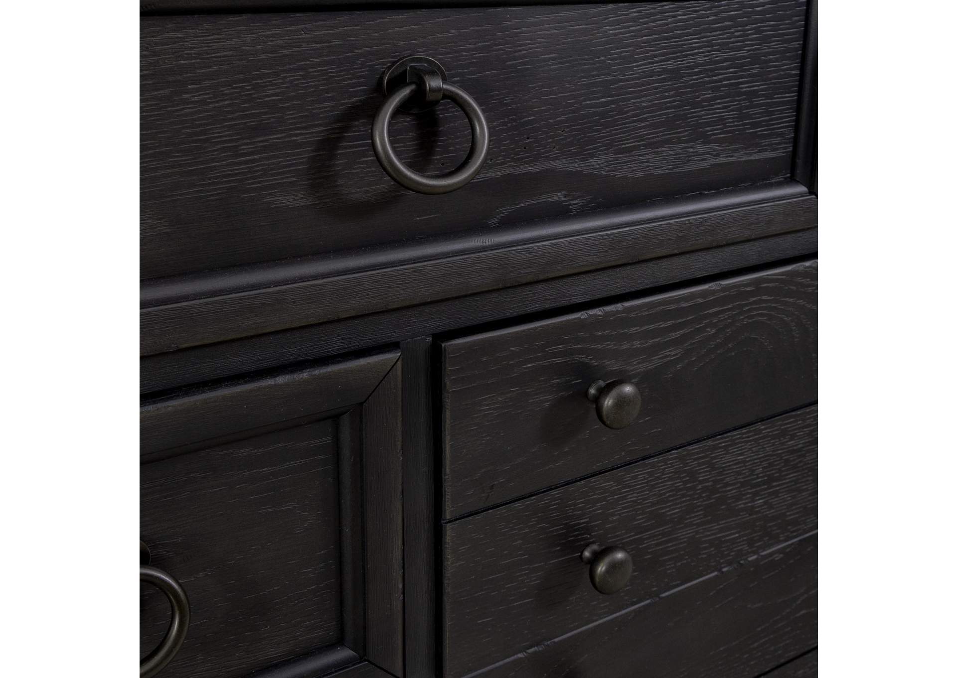Americana Farmhouse 12 Drawer Chesser - Black,Liberty