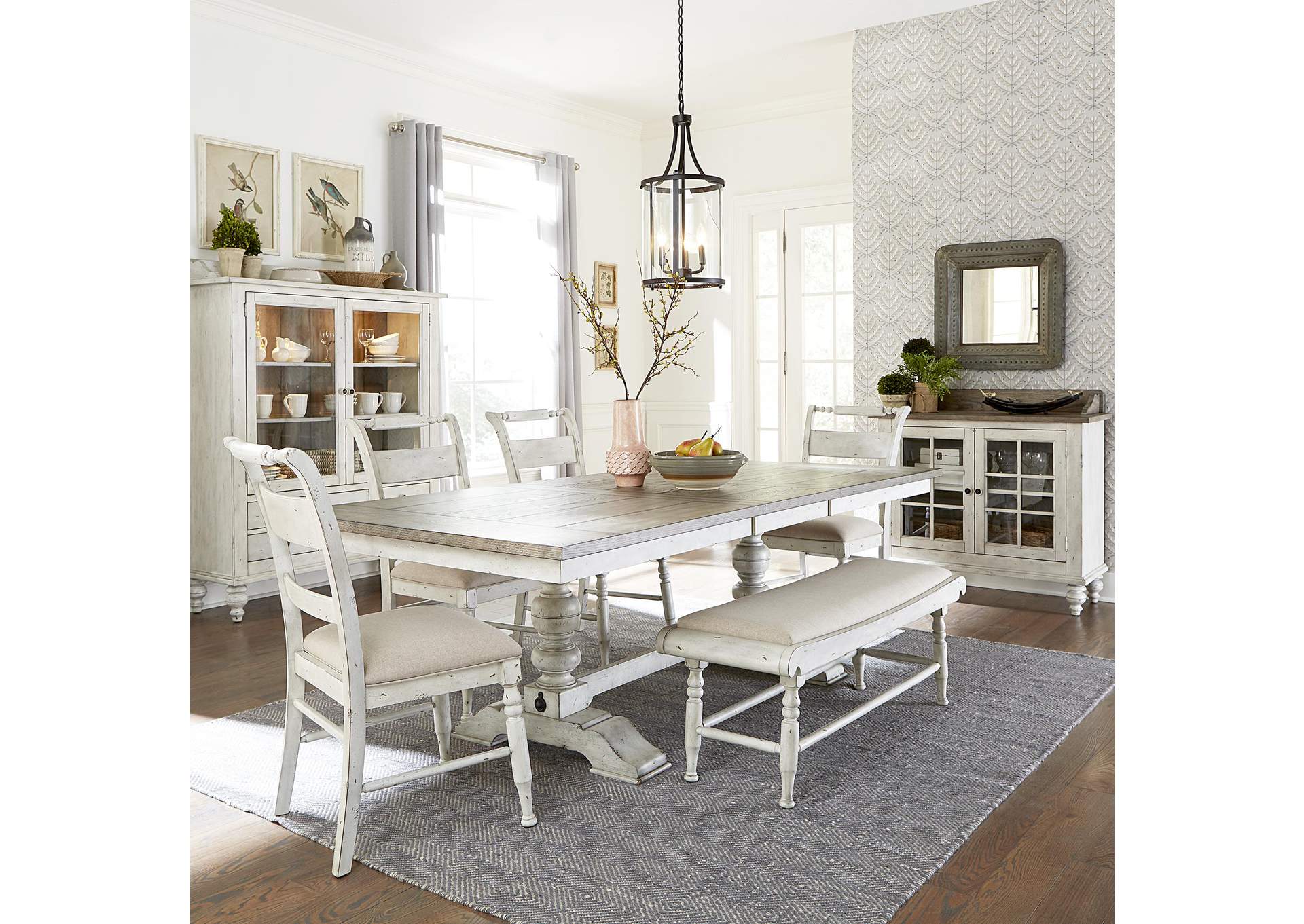 Whitney 6 Piece Trestle Table Set,Liberty