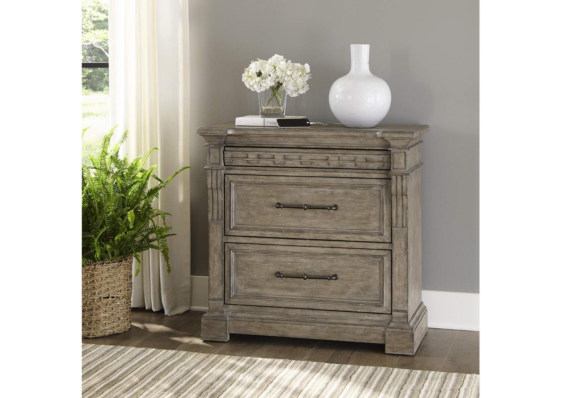 Town & Country Bedside Chest with Charging Station,Liberty