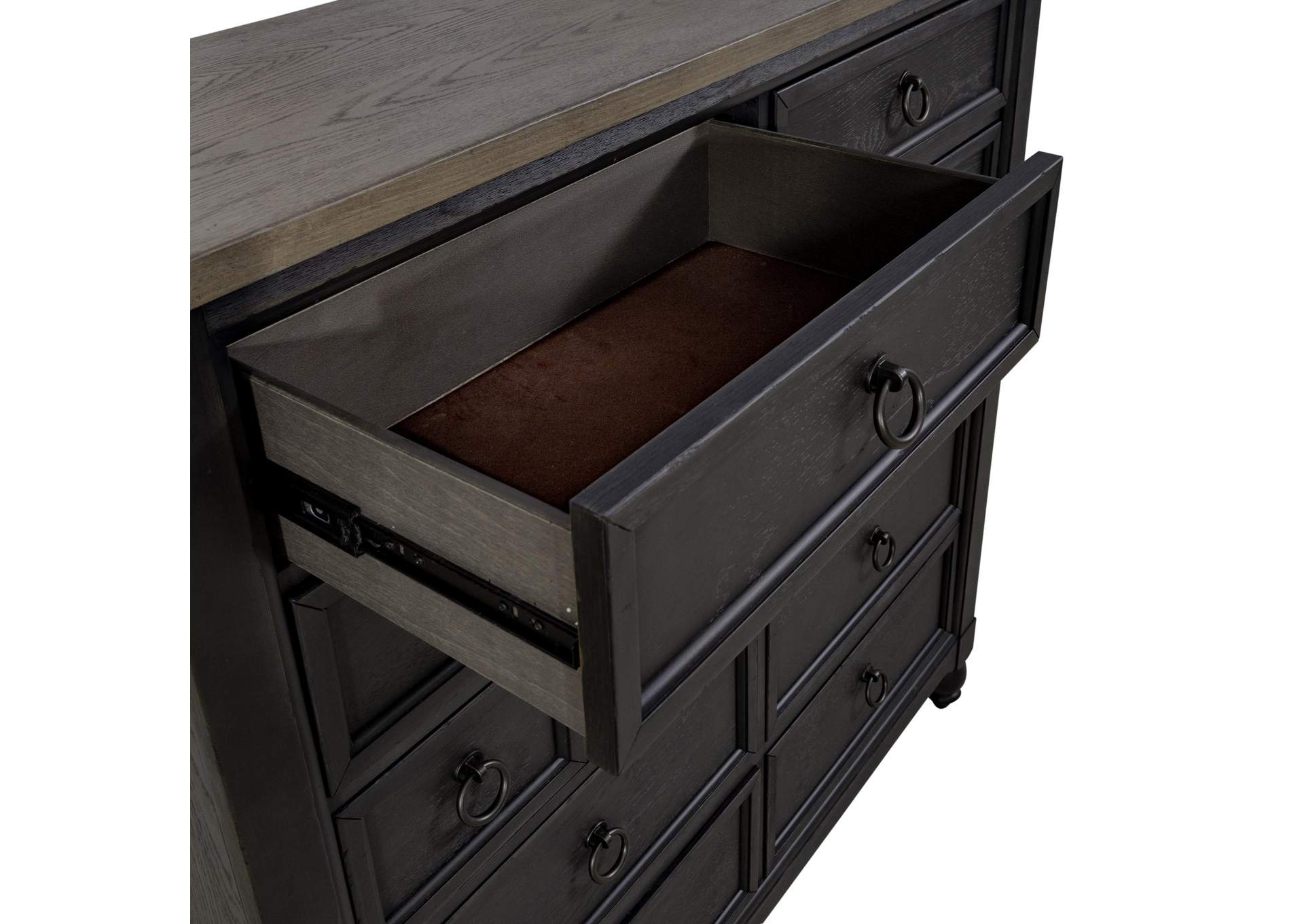Americana Farmhouse 12 Drawer Chesser - Black,Liberty