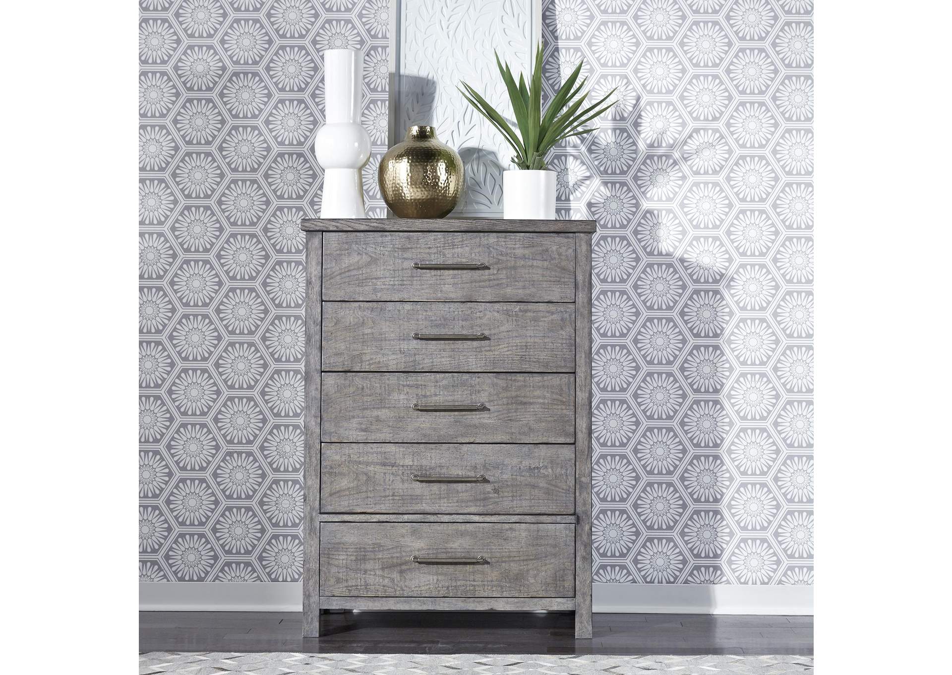 Modern Farmhouse 5 Drawer Chest,Liberty