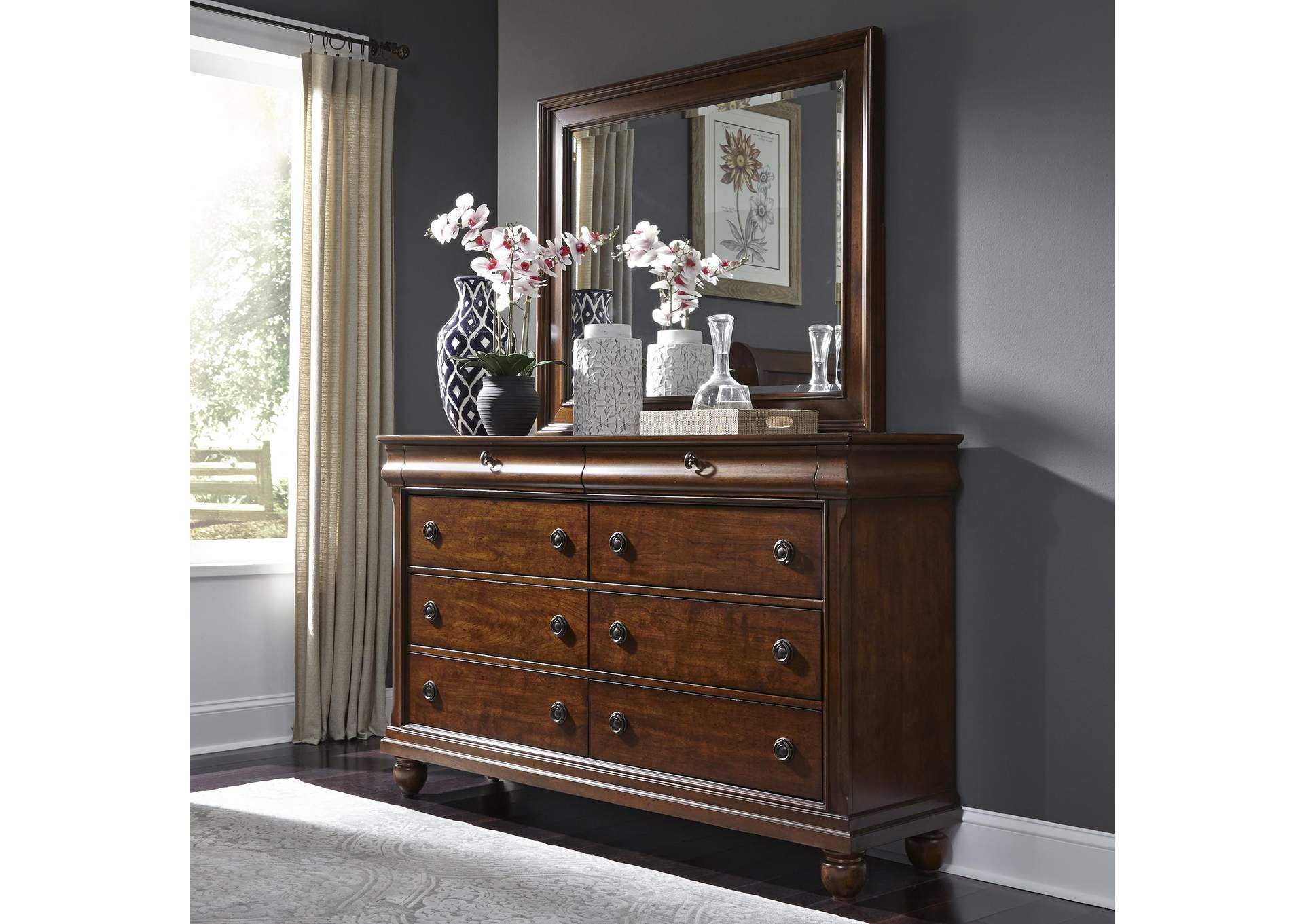 Rustic Traditions Dresser & Mirror,Liberty