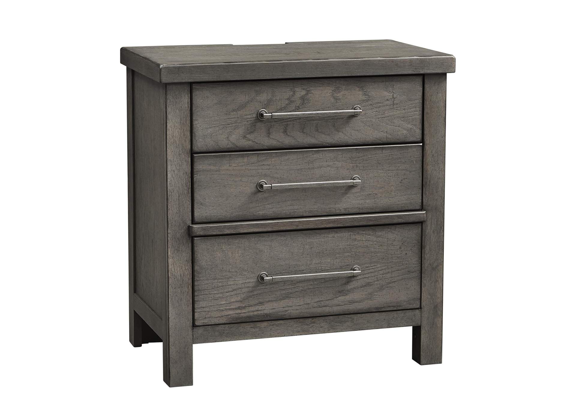 Modern Farmhouse 3 Drawer Nightstand,Liberty